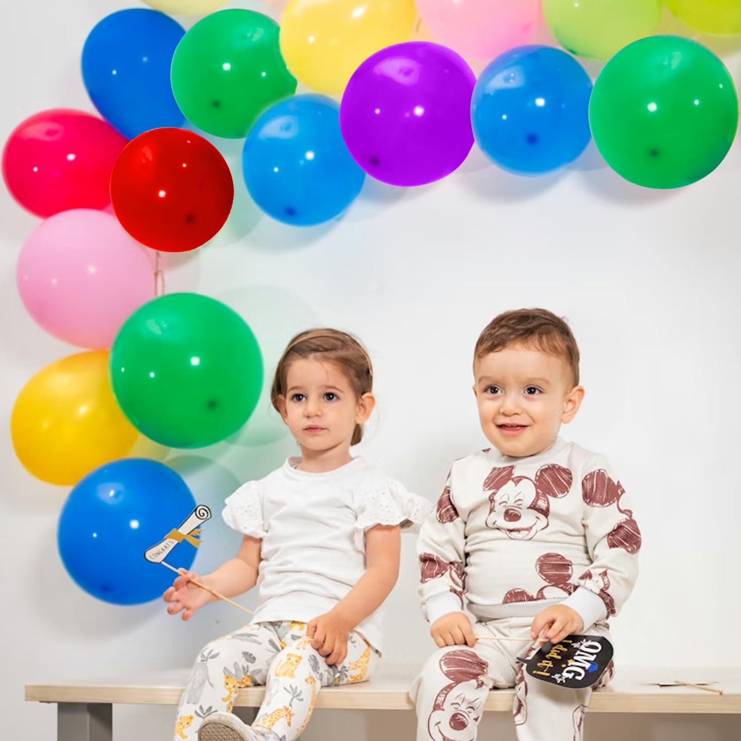 100 Colorful 12" Rainbow Latex Balloons for Party, Birthday, Wedding Decor - Image 7