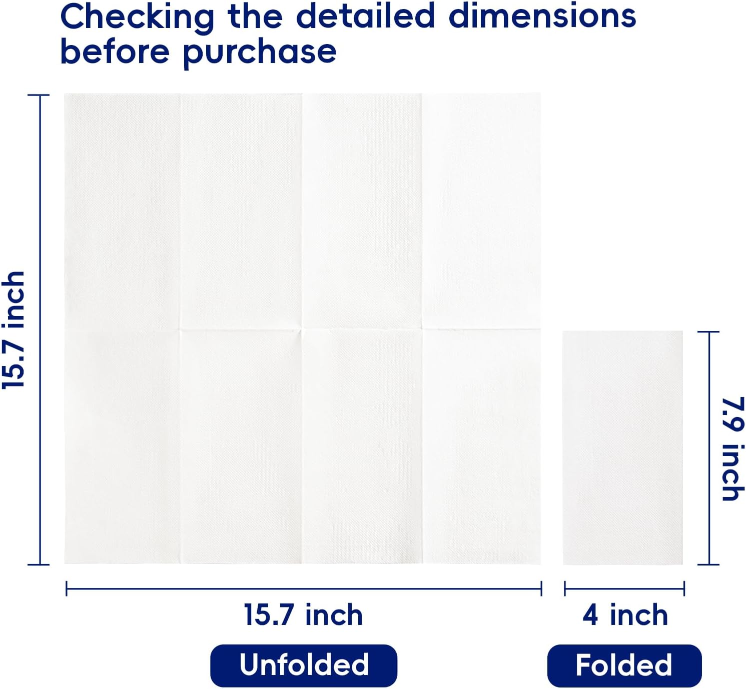 200 Soft 2-Ply White Disposable Guest Napkins/Towels for Parties - Image 2