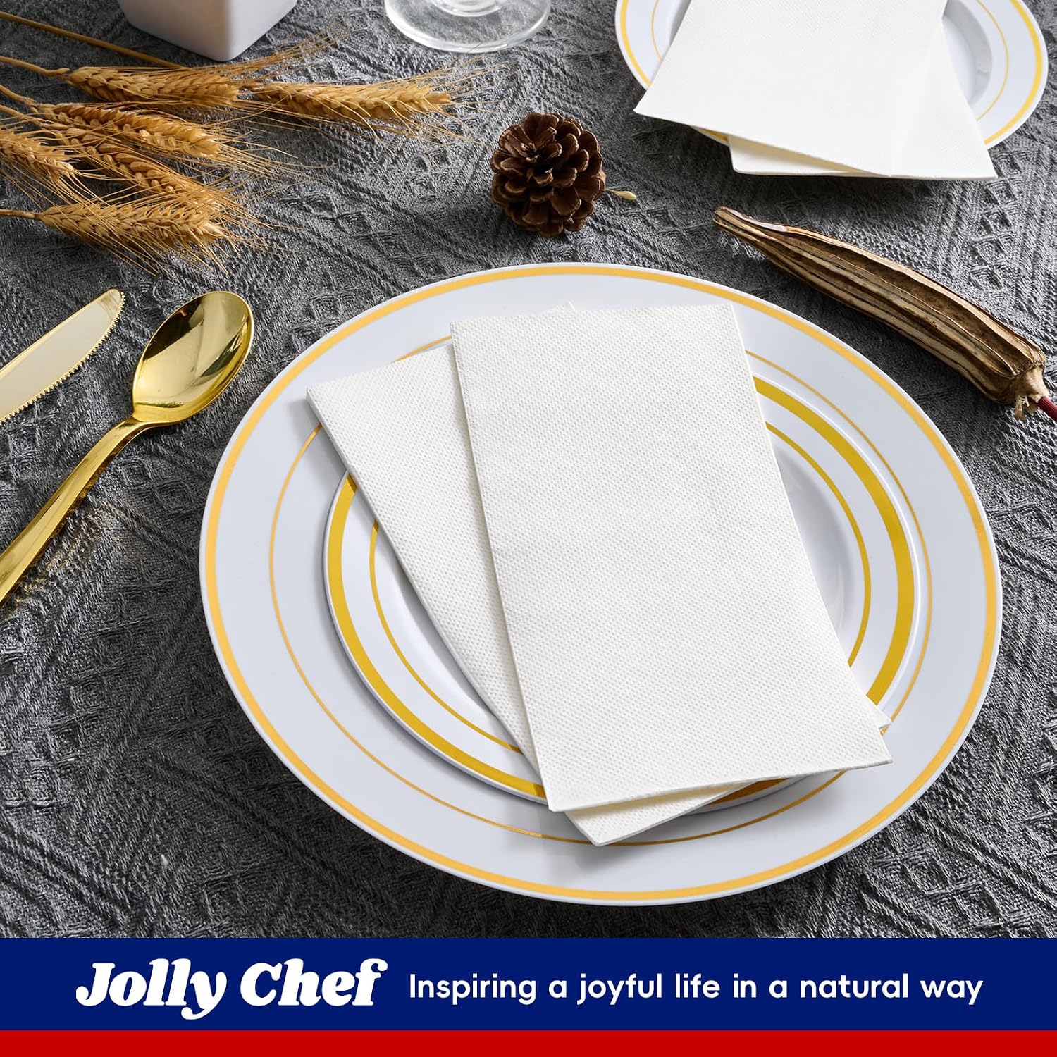200 Soft 2-Ply White Disposable Guest Napkins/Towels for Parties - Image 4