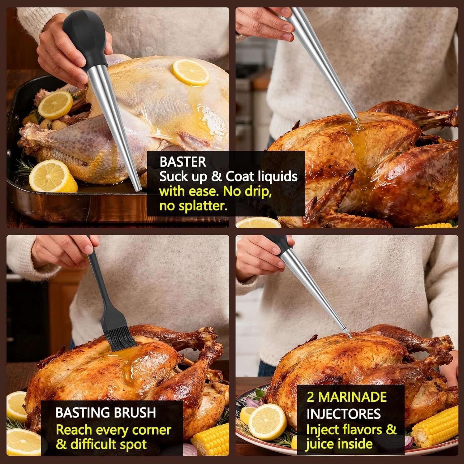SCHVUBENR Heavy Duty Stainless Turkey Baster Set Review for Holiday Meals - Image 7