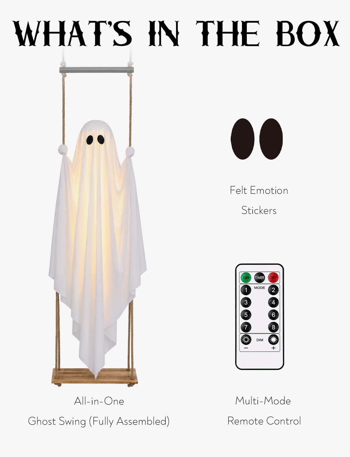 Outdoor 4.6FT Hanging Ghost Decor Review - Pre-Assembled, Remote Lights - Image 3