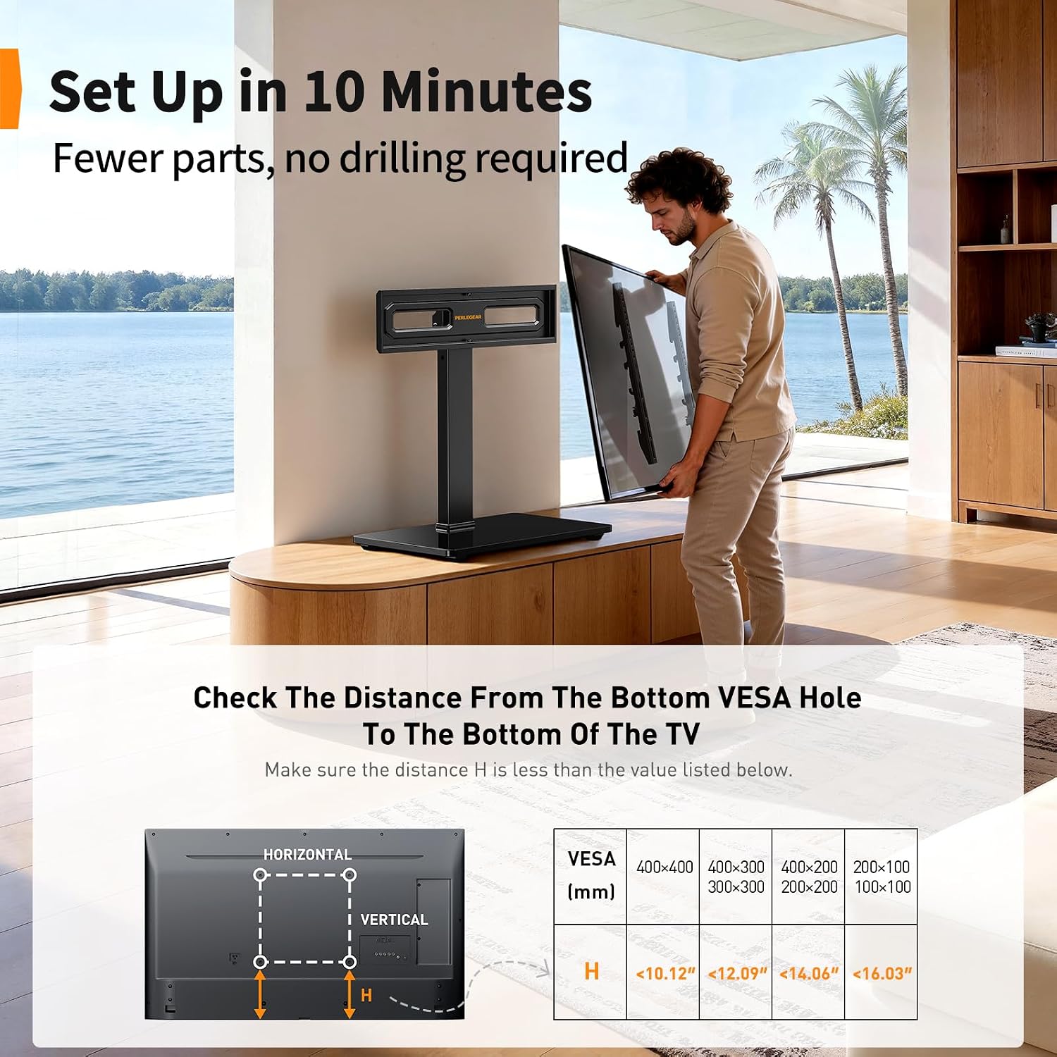 Perlegear Swivel TV Stand Review: Power, Tilt, Height for 32-72" TVs - Image 6
