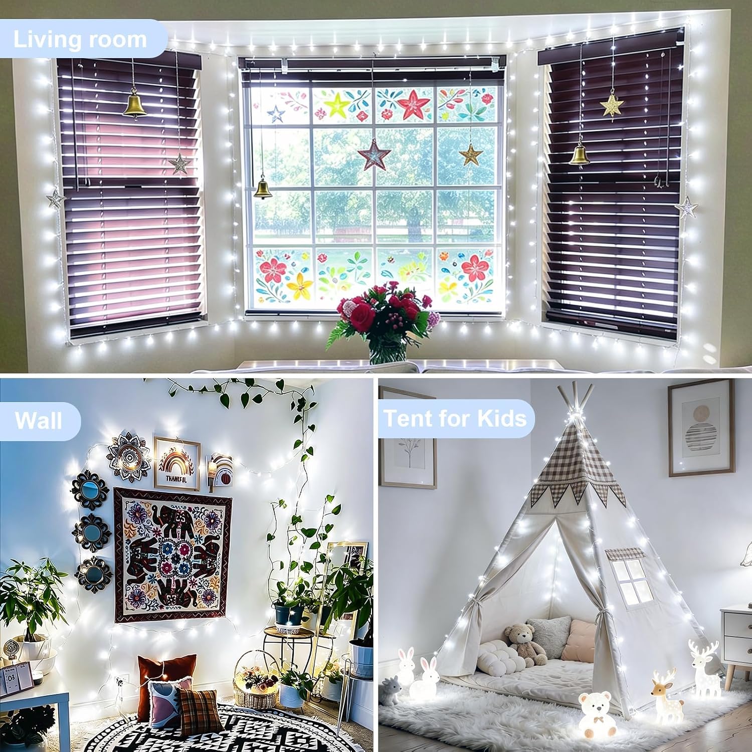 Battery LED White Christmas Fairy Lights 2-Pack, 8 Modes, Remote, Waterproof - Image 6