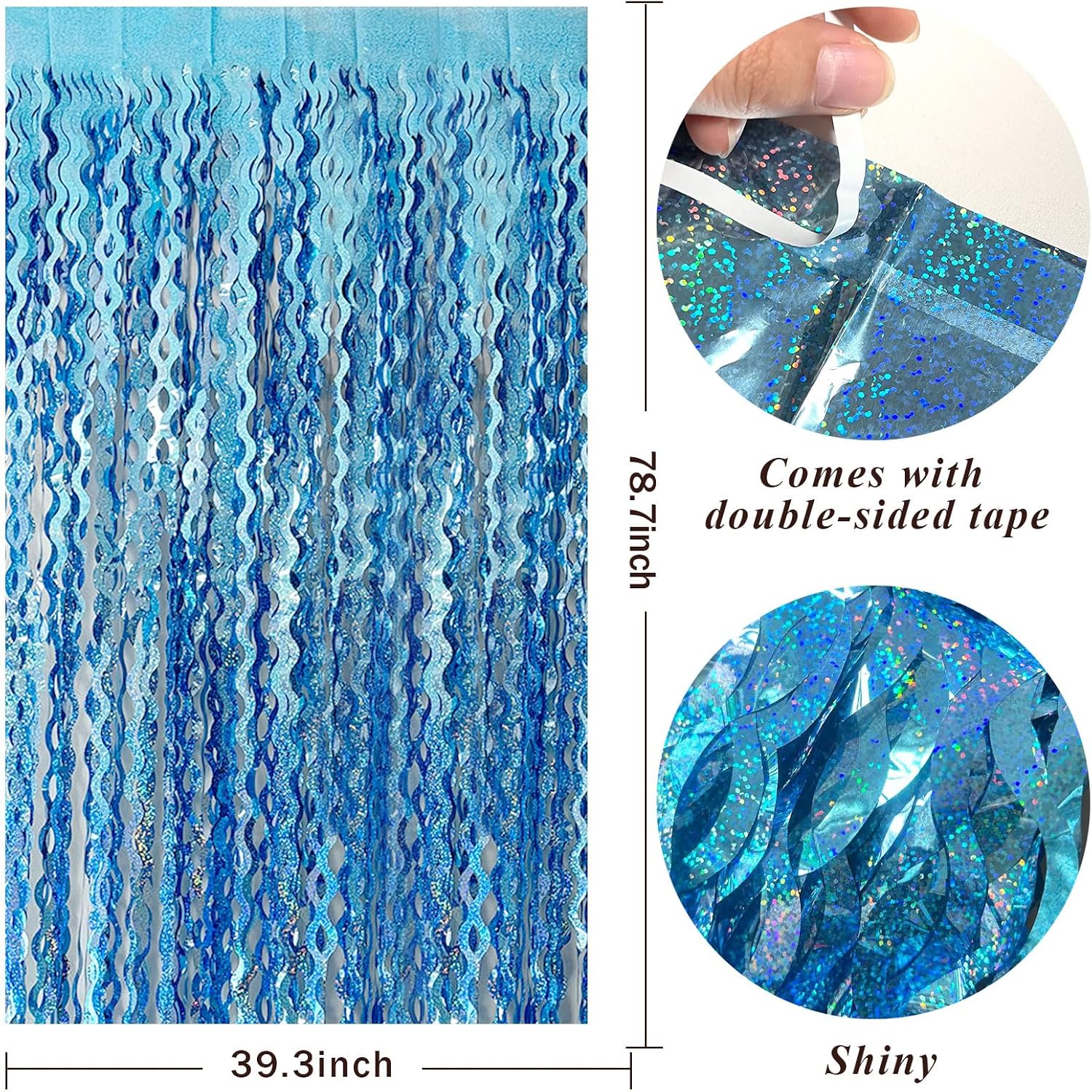 Wavy Metallic Fringe Backdrop for Party Decor & Photo Booths - Image 2