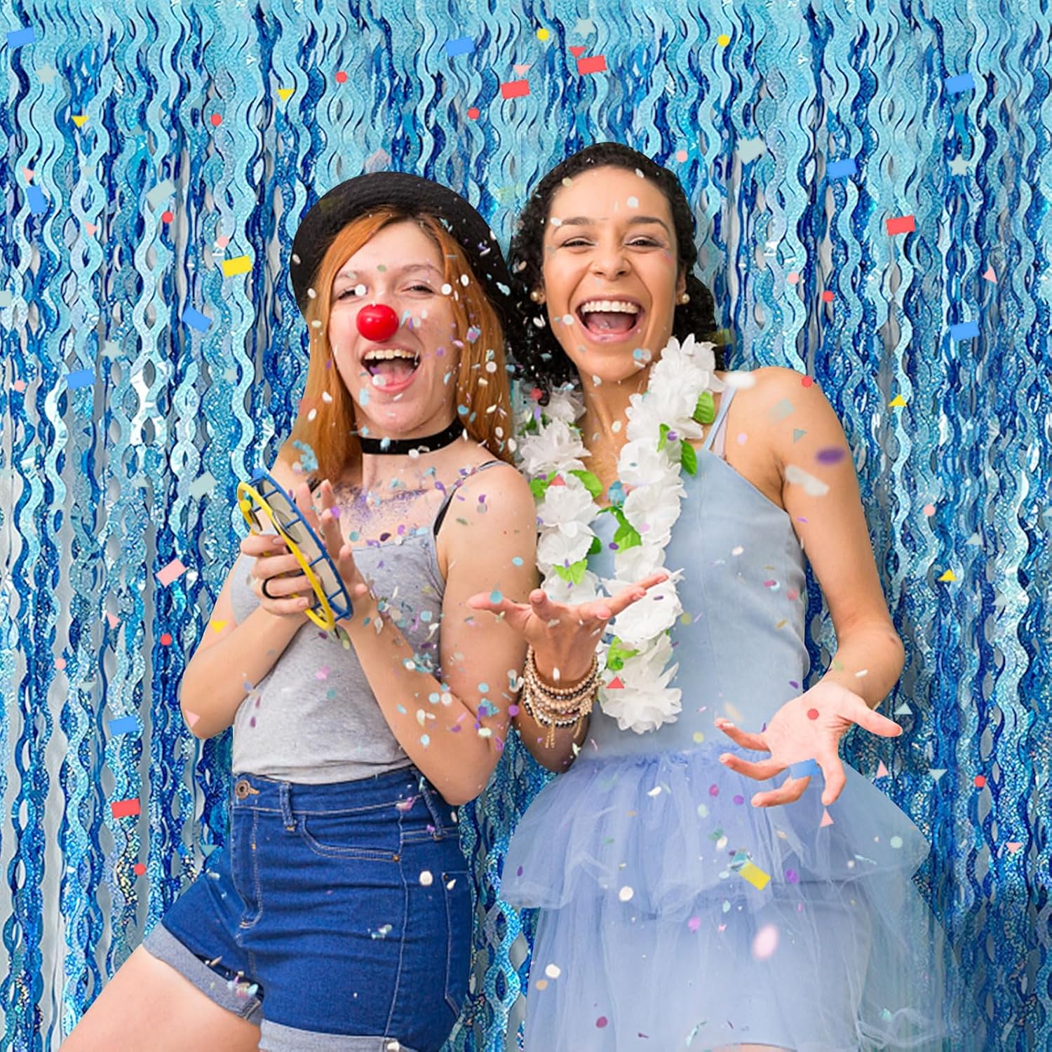 Wavy Metallic Fringe Backdrop for Party Decor & Photo Booths - Image 3