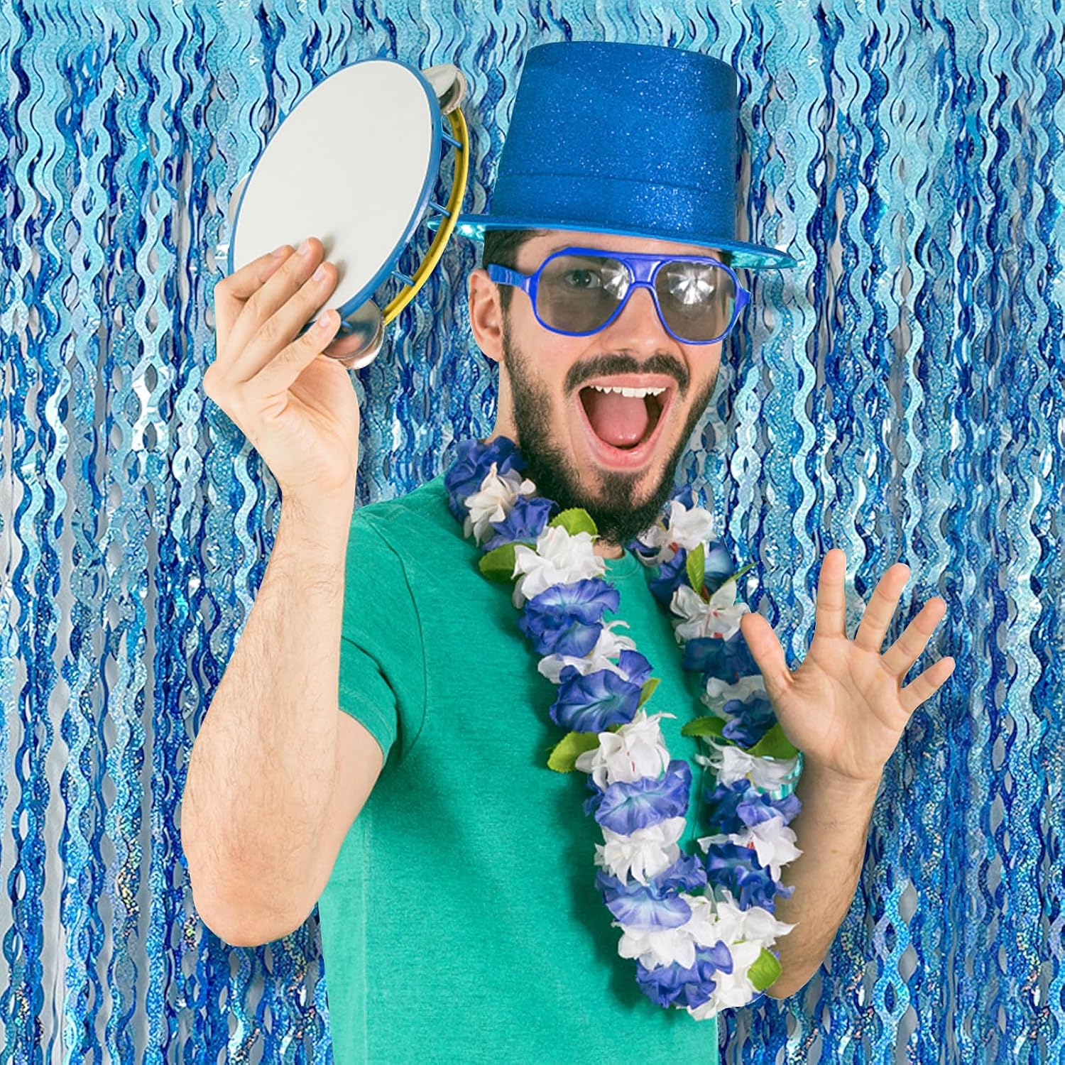 Wavy Metallic Fringe Backdrop for Party Decor & Photo Booths - Image 4