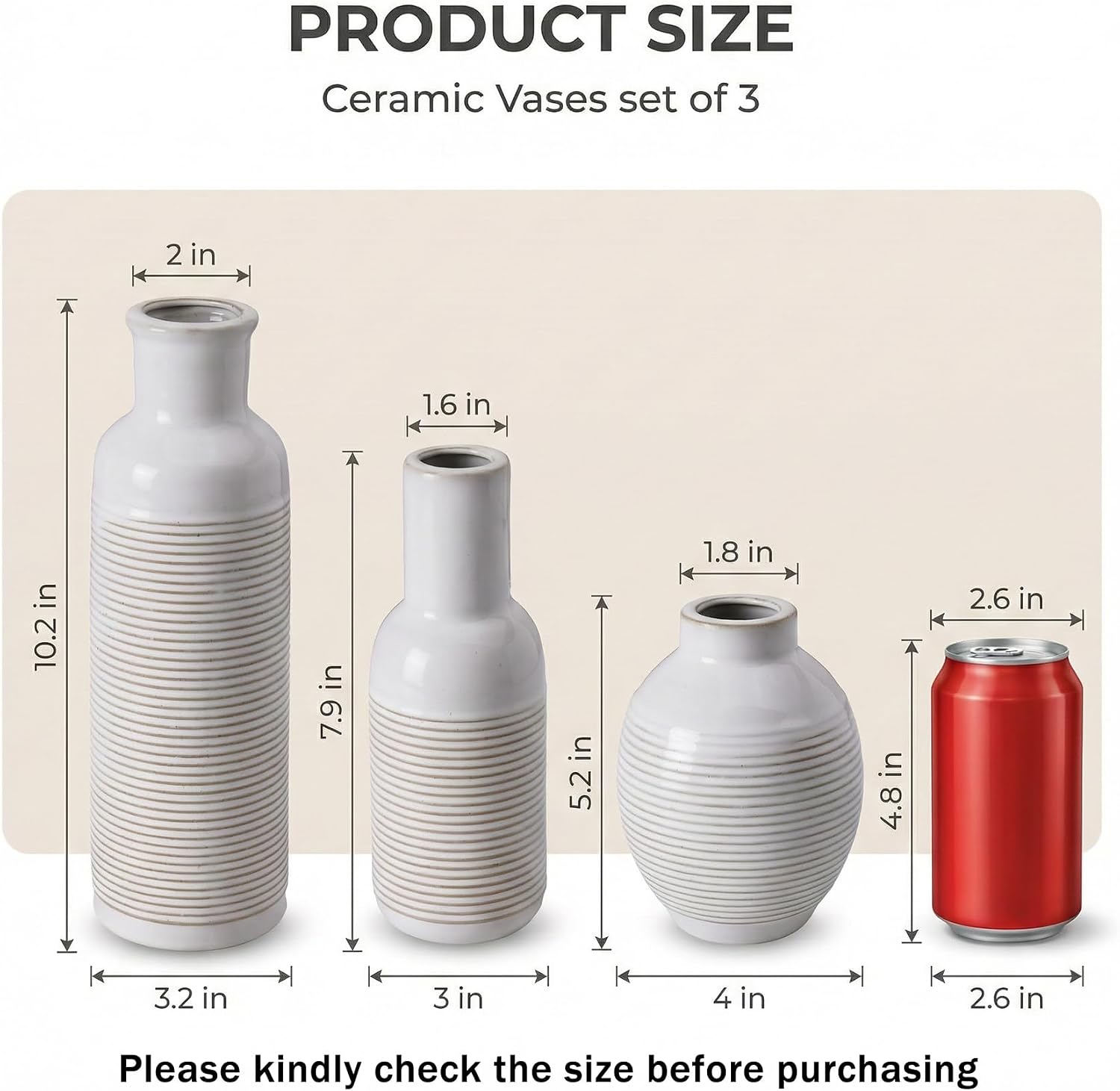 Modern Farmhouse Deals Review: 3 White Ceramic Vases for Decor - Image 2