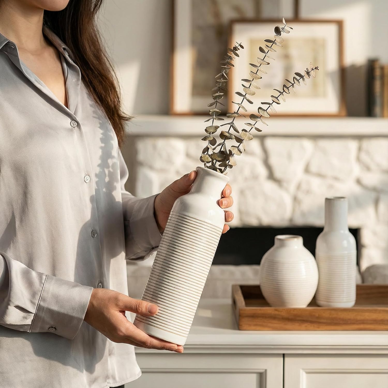 Modern Farmhouse Deals Review: 3 White Ceramic Vases for Decor - Image 5