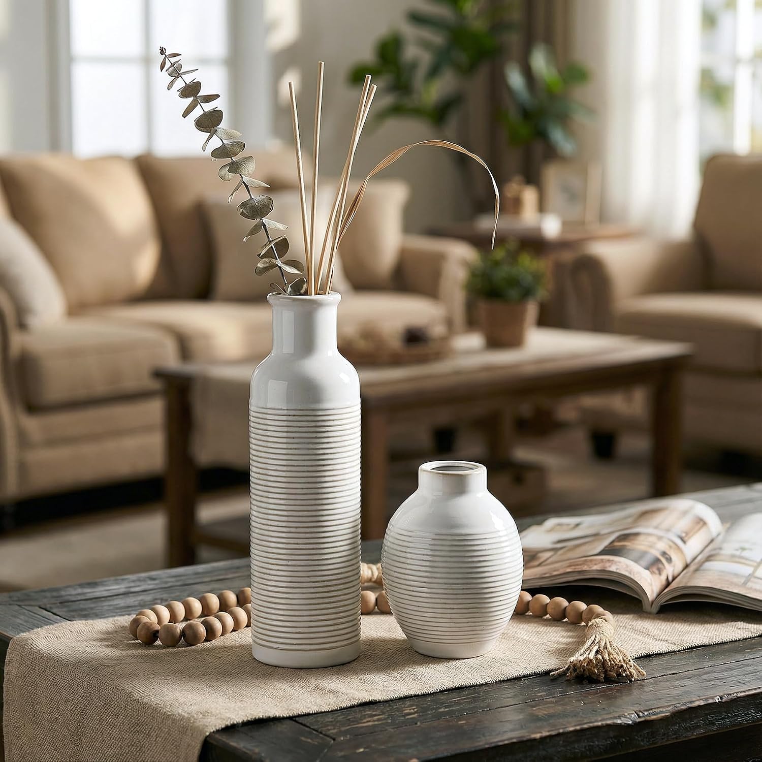 Modern Farmhouse Deals Review: 3 White Ceramic Vases for Decor - Image 6