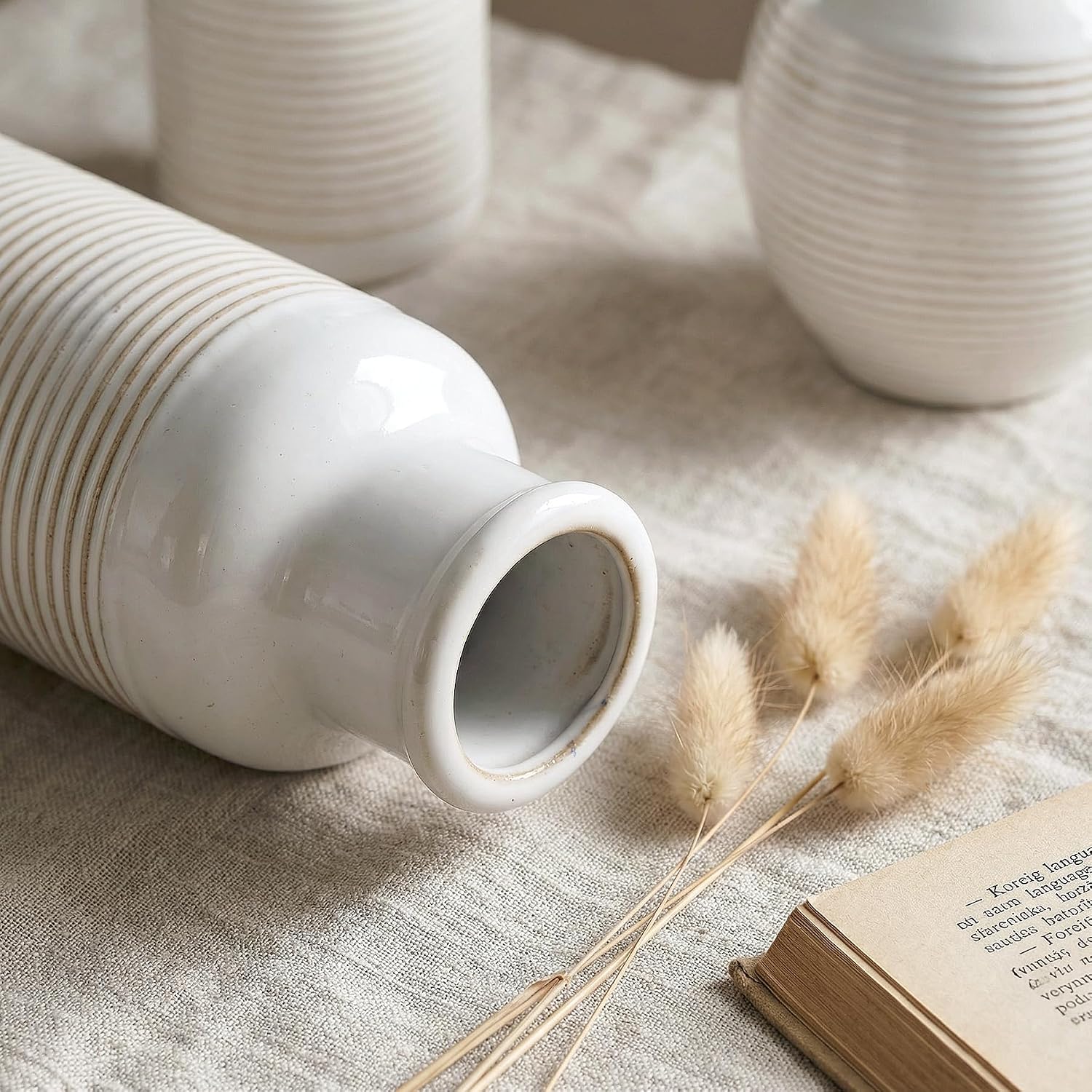Modern Farmhouse Deals Review: 3 White Ceramic Vases for Decor - Image 7