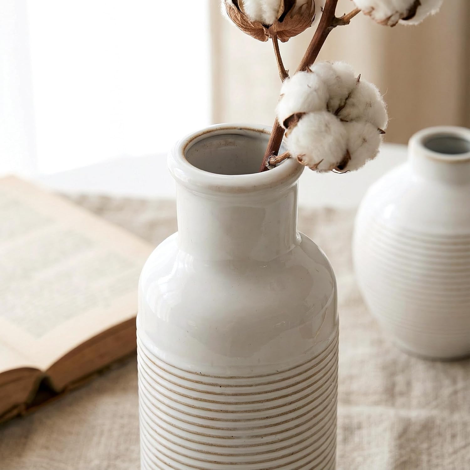 Modern Farmhouse Deals Review: 3 White Ceramic Vases for Decor - Image 8