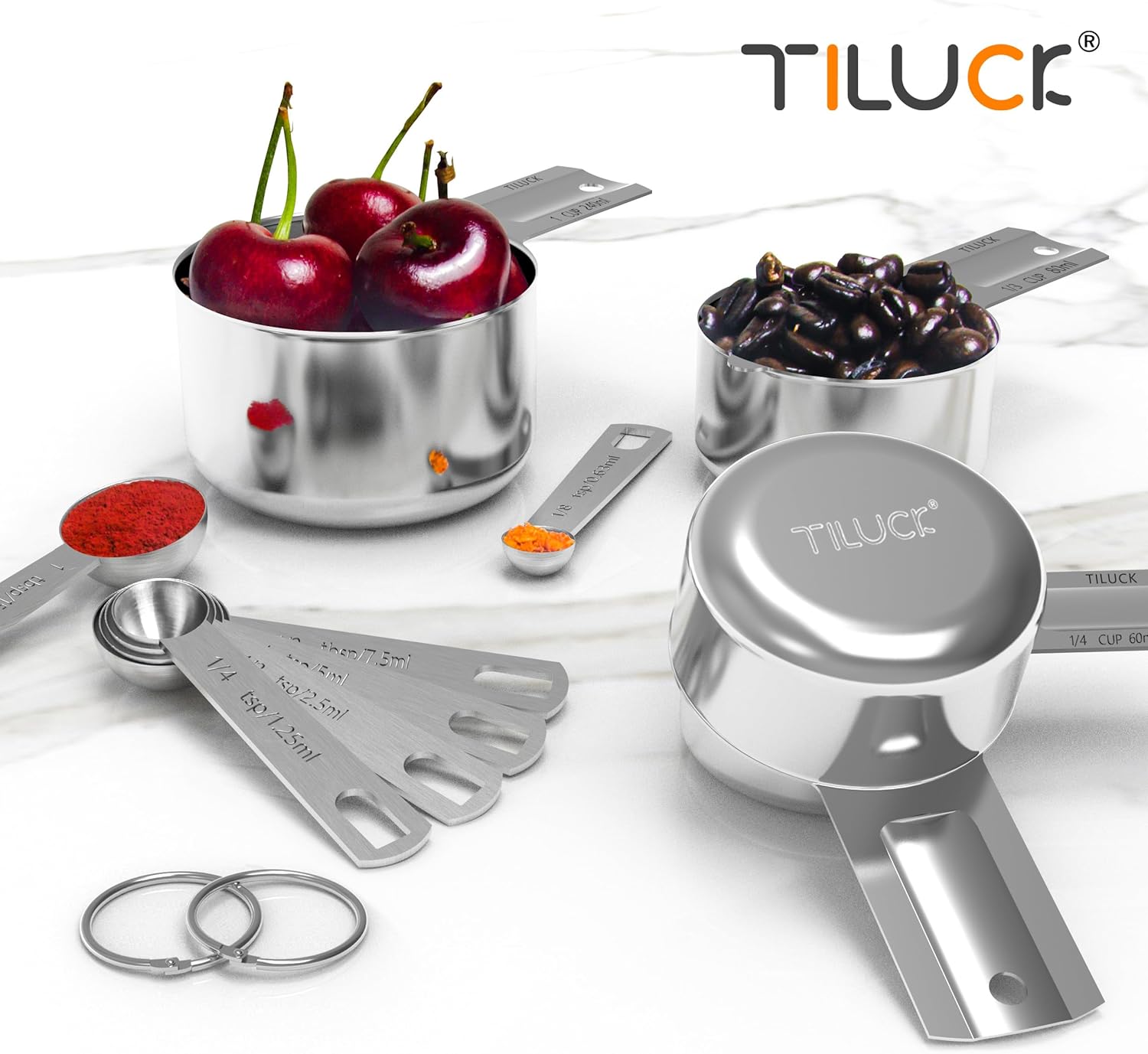 Nesting Stainless Steel Measure Set: Cups & Spoons for Kitchen Cooking & Baking - Image 4