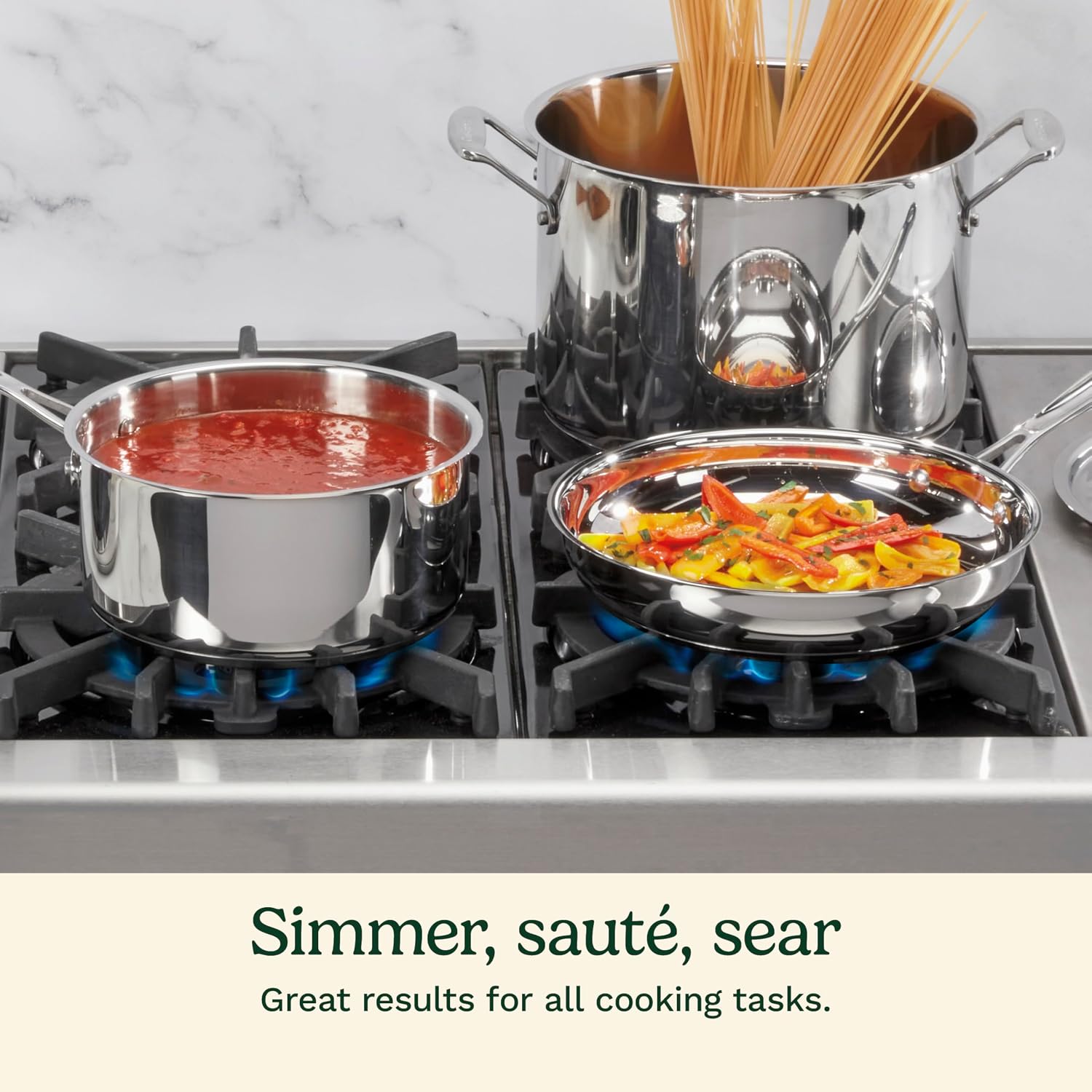 Cuisinart 7pc SS Cookware: Induction, Even Heat, Cool Grip, Oven/Dishwasher Safe - Image 4