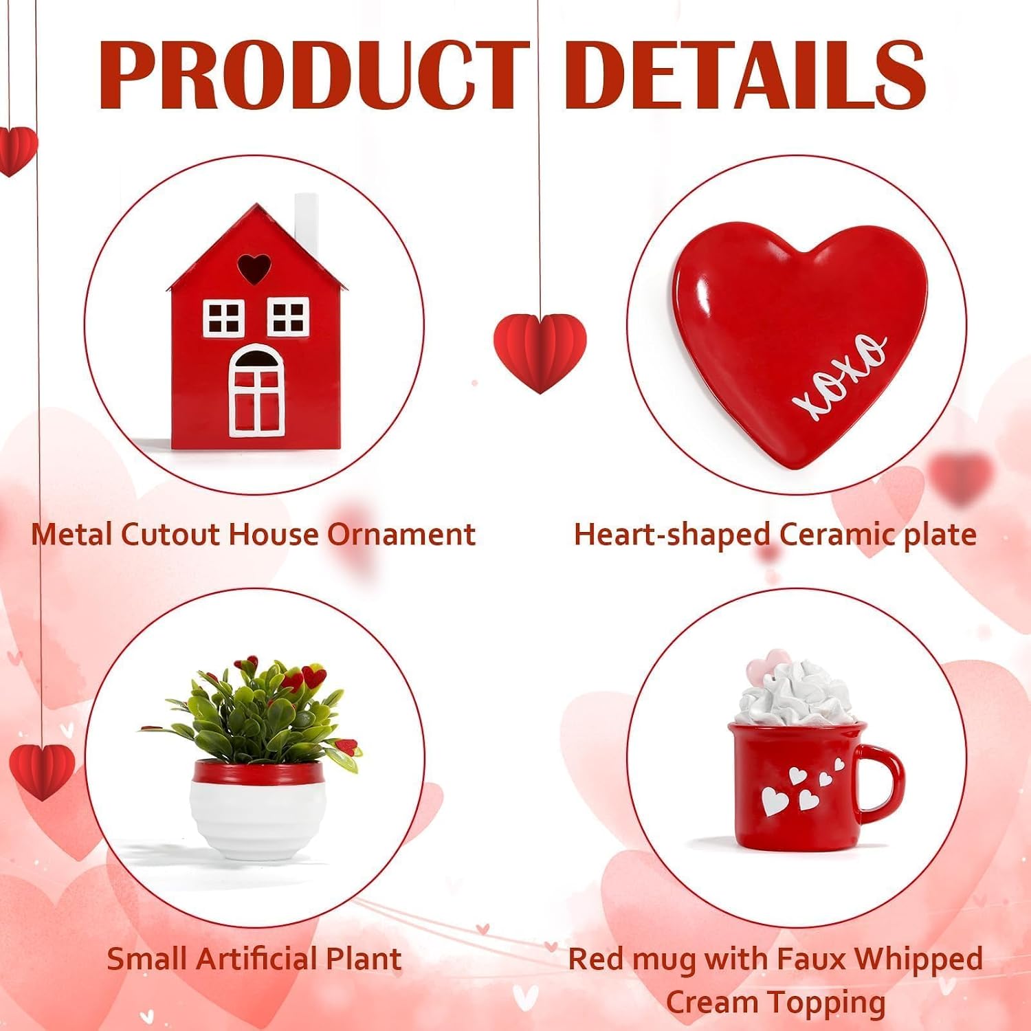 Valentine's Day Tiered Tray & Table Decor Set - Home/Office - Image 5