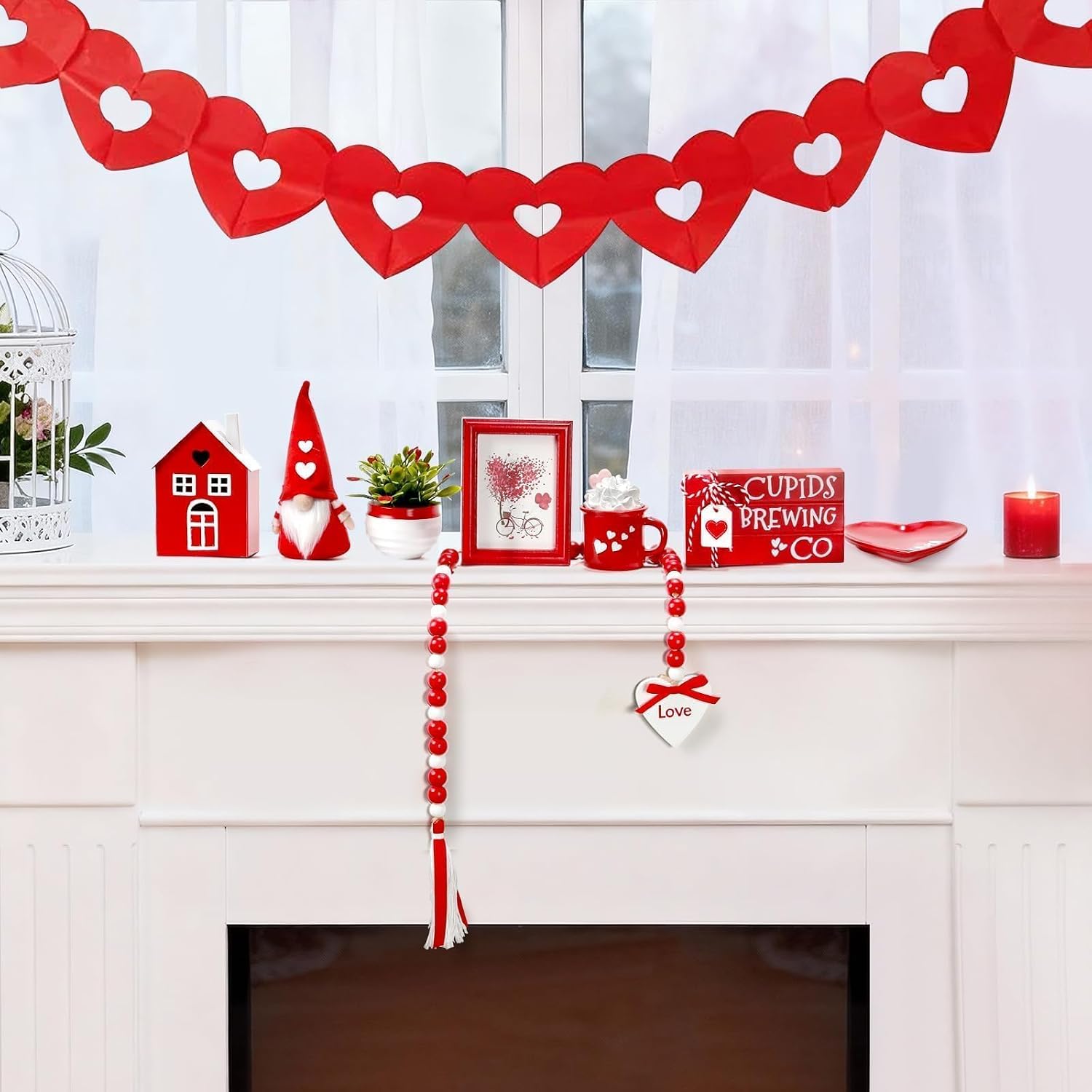 Valentine's Day Tiered Tray & Table Decor Set - Home/Office - Image 7