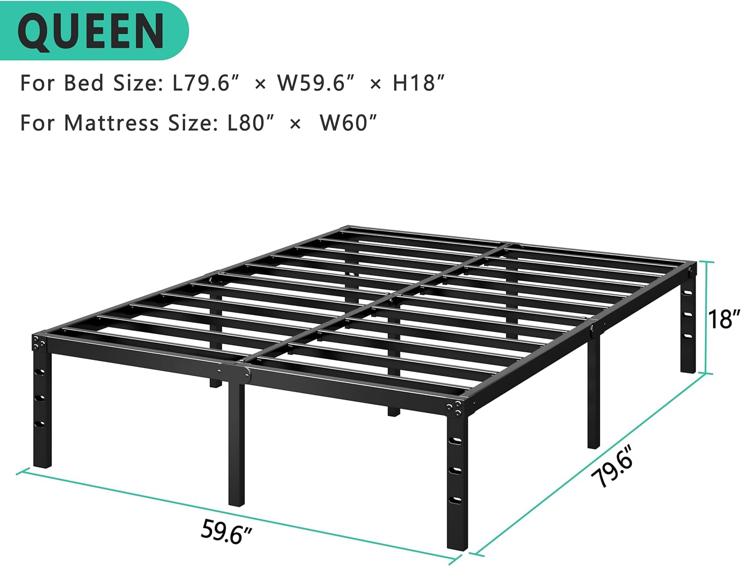 Black Queen Platform Bed Review: 18" Tall, No Box Spring, Sturdy, Easy Assembly. - Image 3