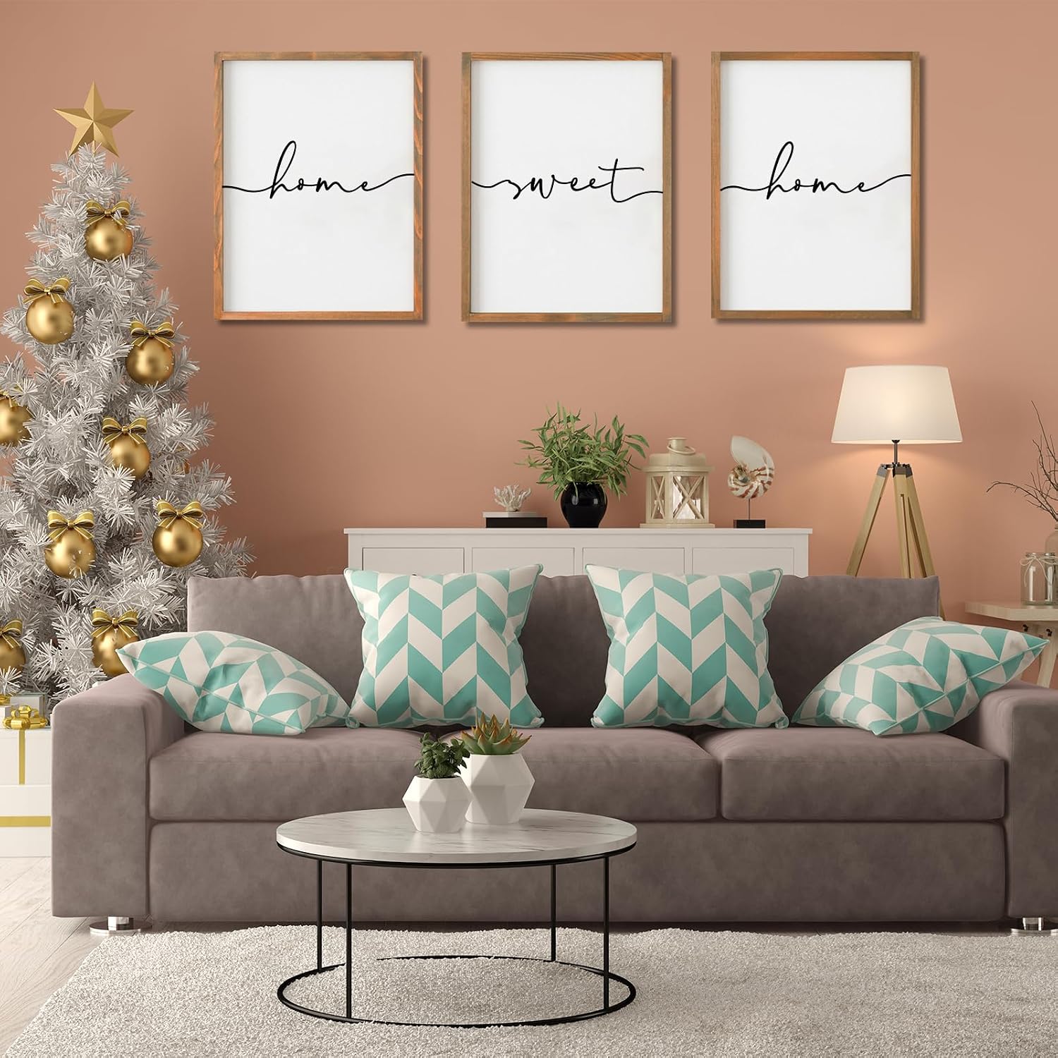 Modern Farmhouse 3-Pc Framed "Home Sweet Home" Bedroom Wall Art - Image 3