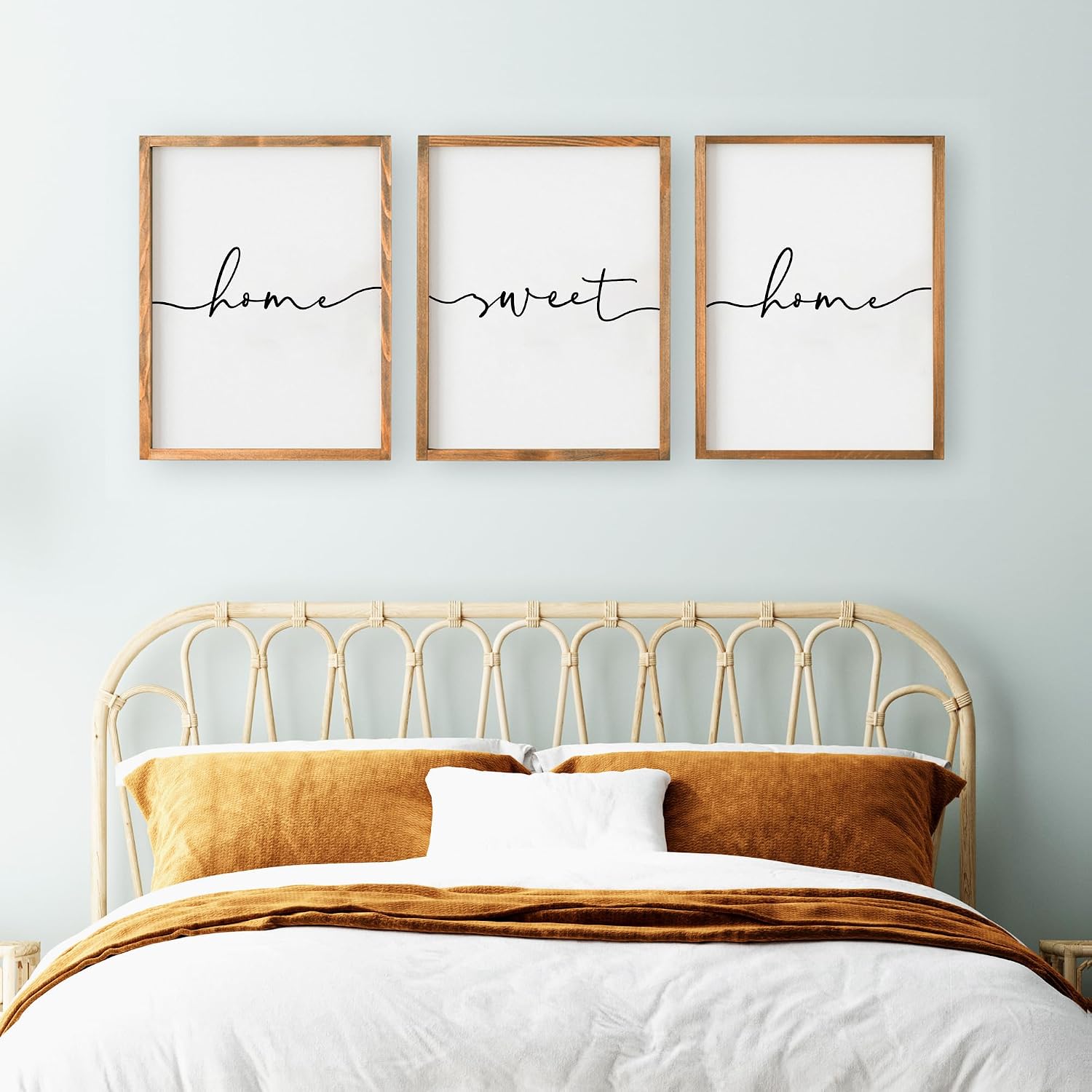Modern Farmhouse 3-Pc Framed "Home Sweet Home" Bedroom Wall Art - Image 4
