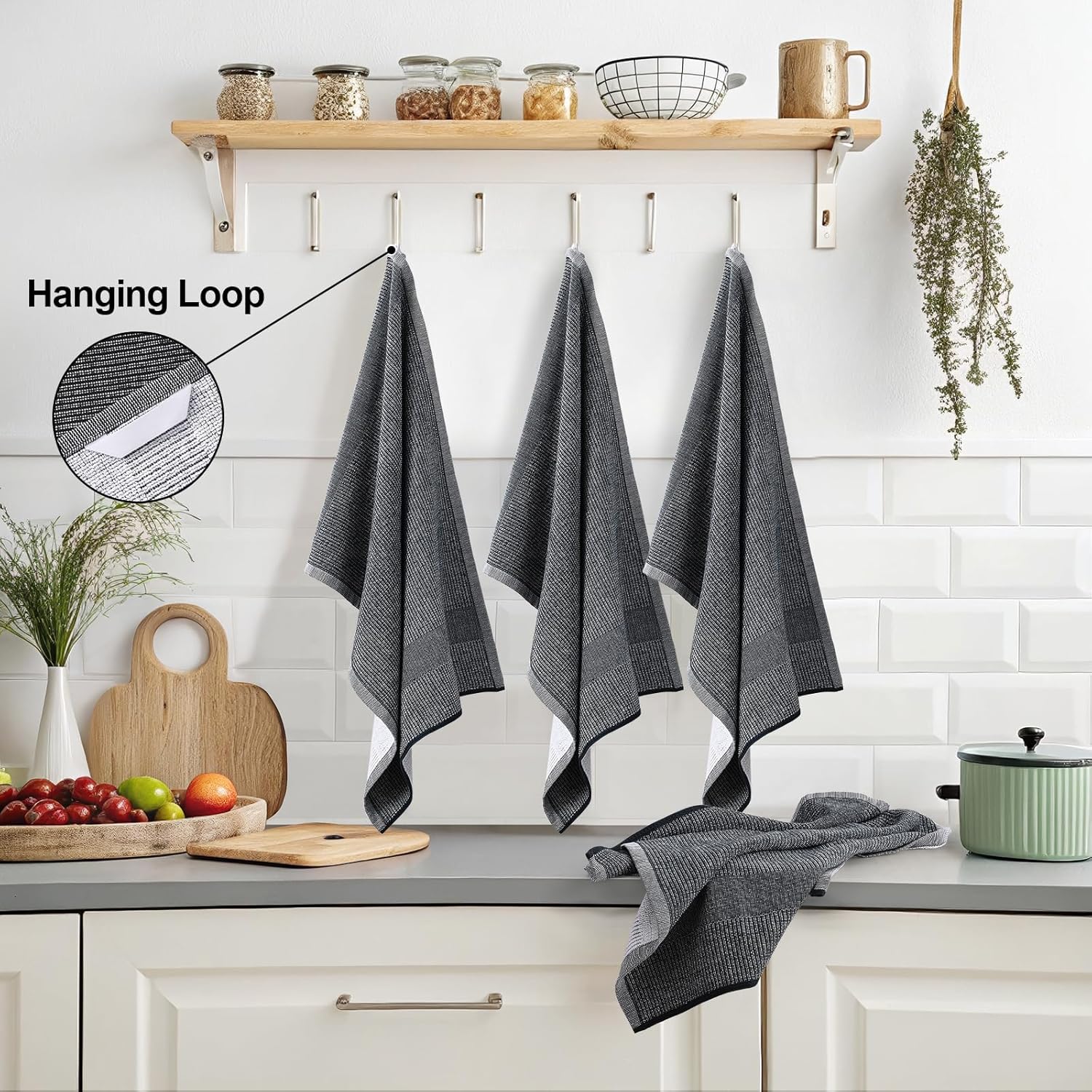 Mordimy Premium Large Black Kitchen Towels 6-Pack Review: Super Absorbent. - Image 4