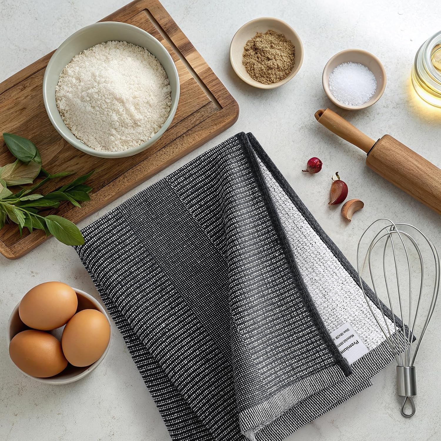 Mordimy Premium Large Black Kitchen Towels 6-Pack Review: Super Absorbent. - Image 5