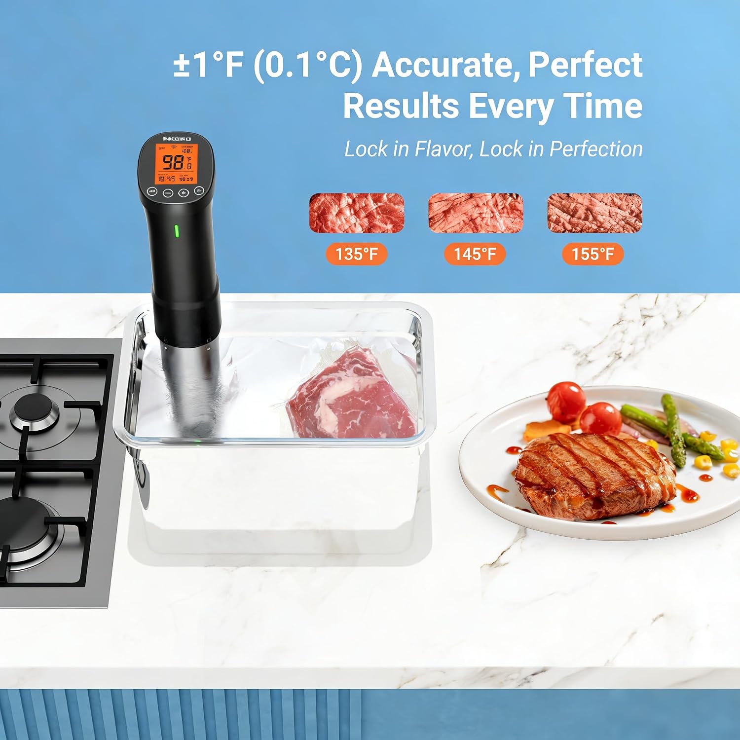 INKBIRD WiFi Sous Vide Cooker & Sealer Bundle Review - 1000W, 14 Recipes - Image 4