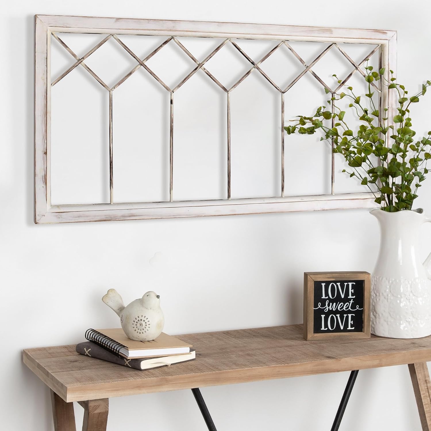 Distressed White Farmhouse Window Frame Wall Decor - Image 5