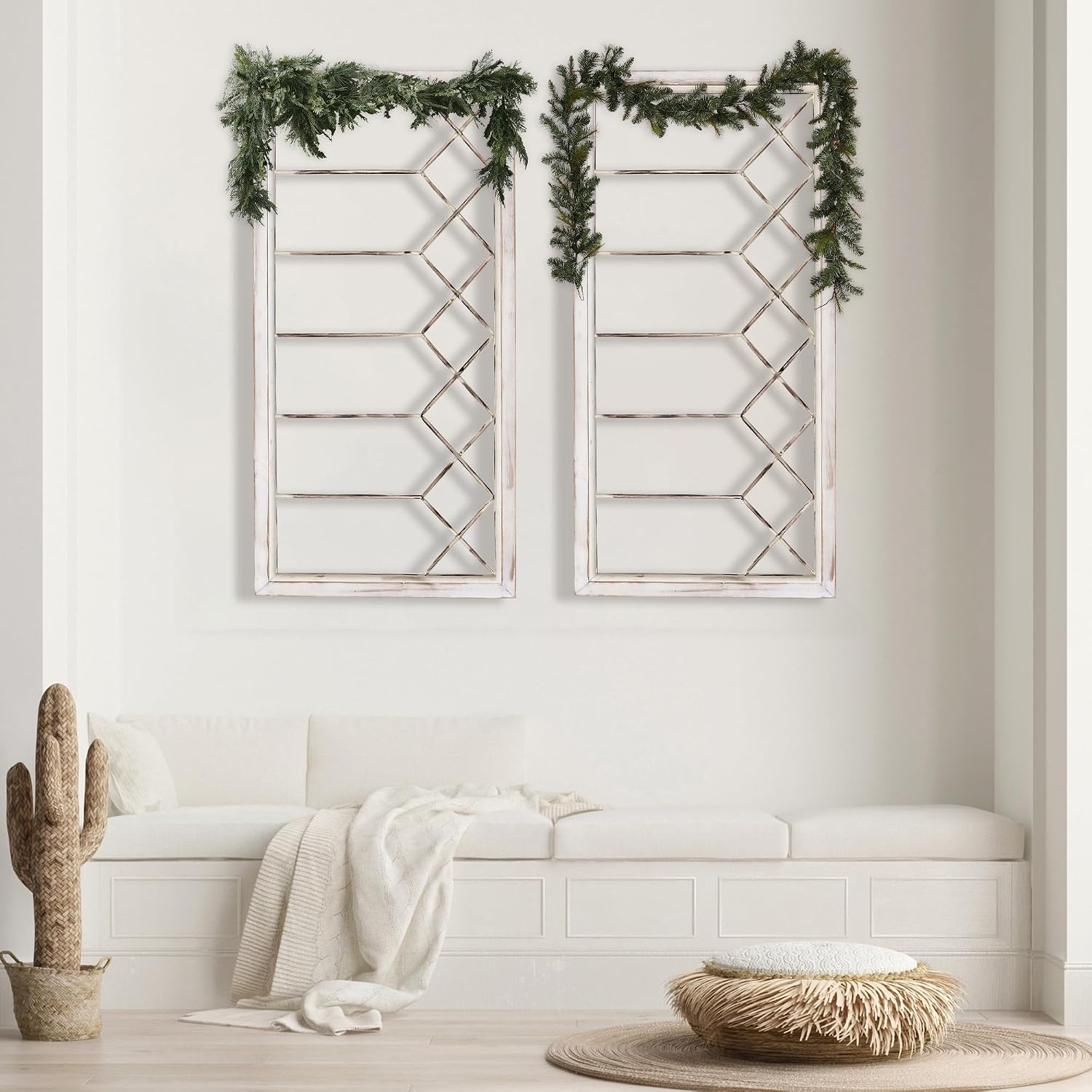Distressed White Farmhouse Window Frame Wall Decor - Image 6