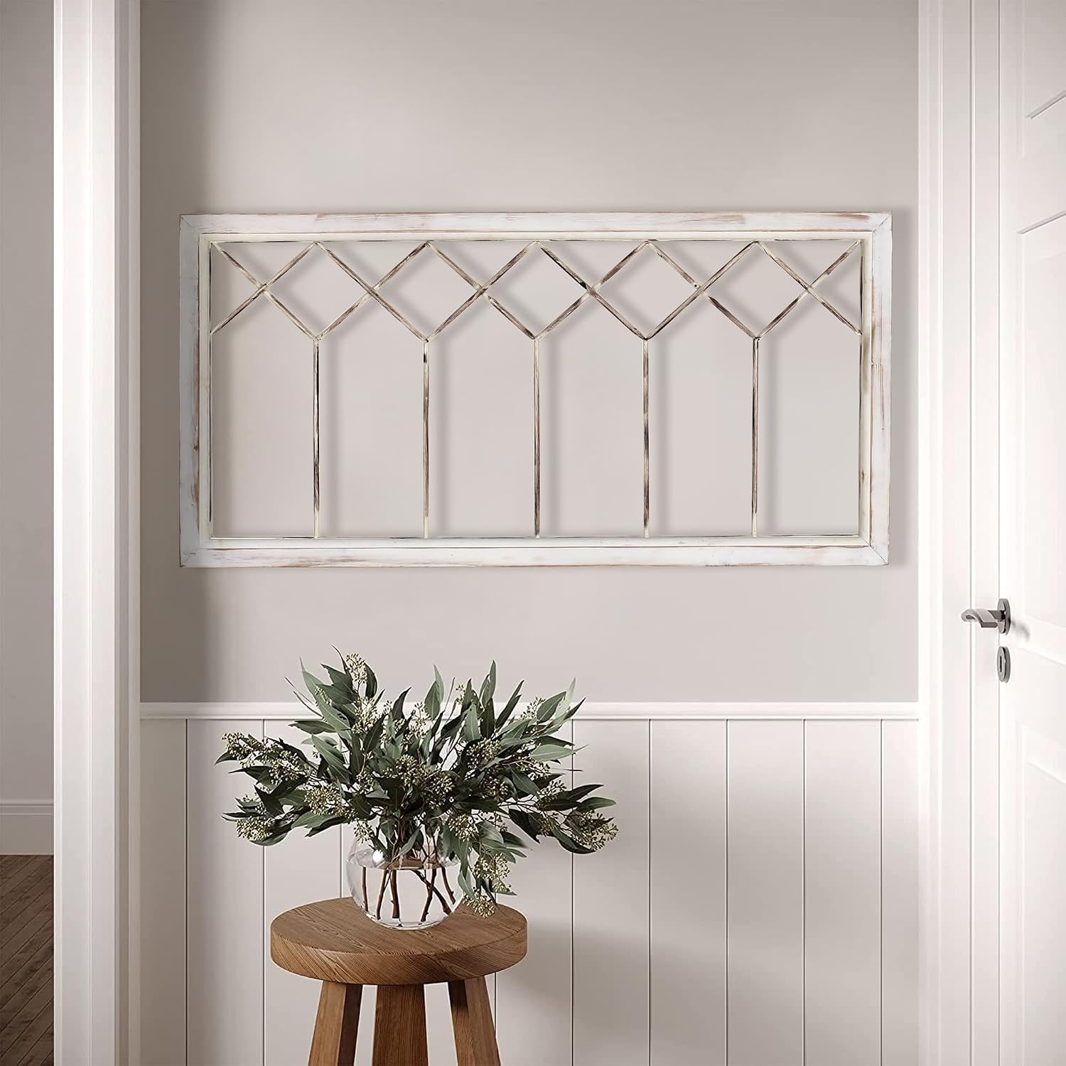 Distressed White Farmhouse Window Frame Wall Decor - Image 8
