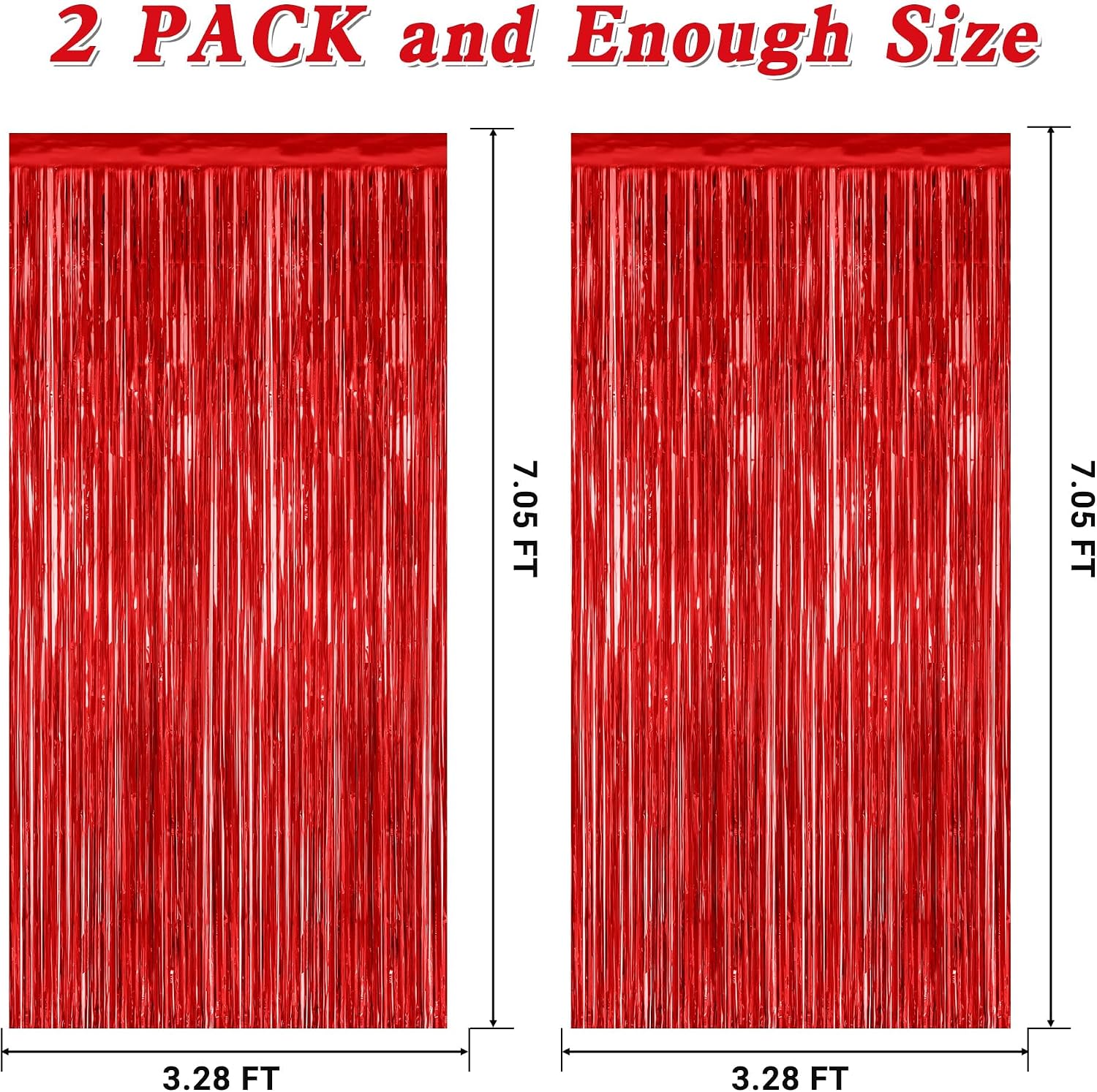 ZATAYE 2-Pack Red Foil Curtain Backdrop (Birthday, Valentine's, Xmas) Review - Image 2