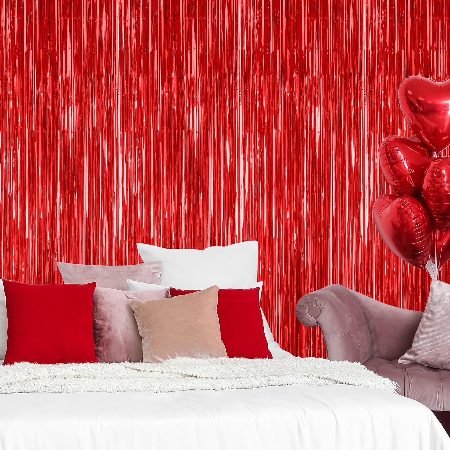 ZATAYE 2-Pack Red Foil Curtain Backdrop (Birthday, Valentine's, Xmas) Review - Image 5