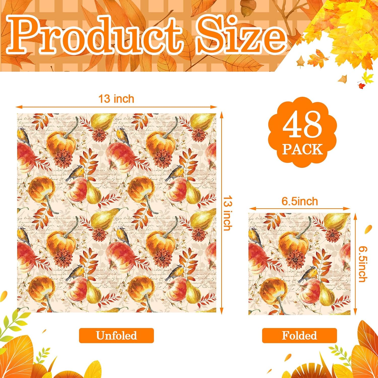 48-Pack Autumn Decoupage Napkins: Pumpkin, Highland Cow Crafts - Image 3
