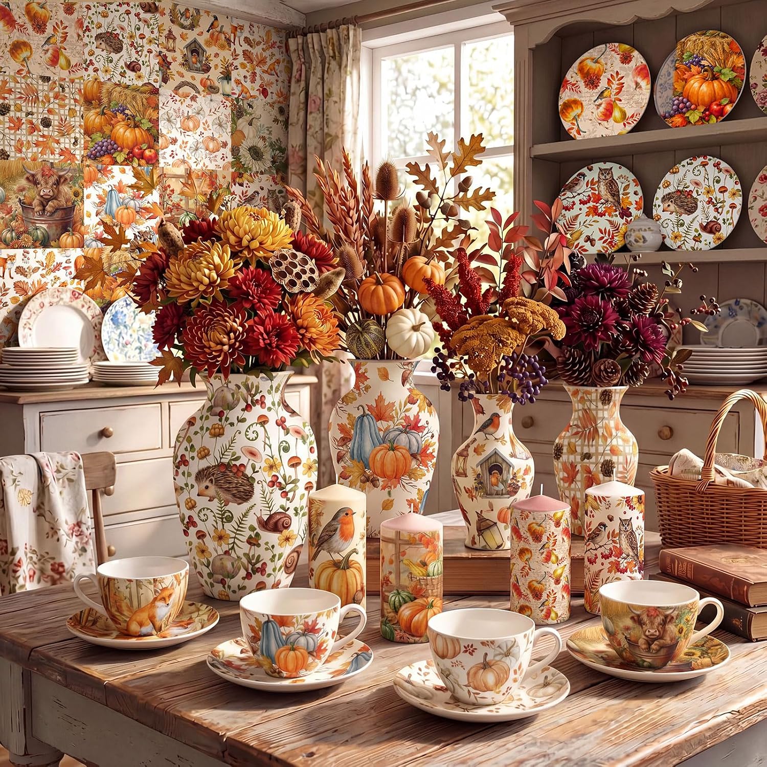 48-Pack Autumn Decoupage Napkins: Pumpkin, Highland Cow Crafts - Image 6