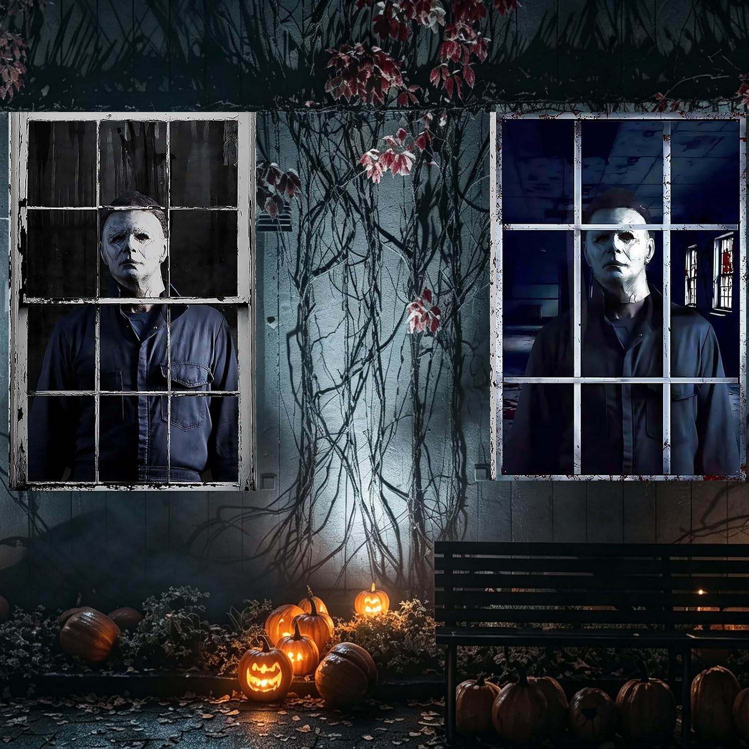 2-Pc Scary Halloween Window & Door Covers - Image 2