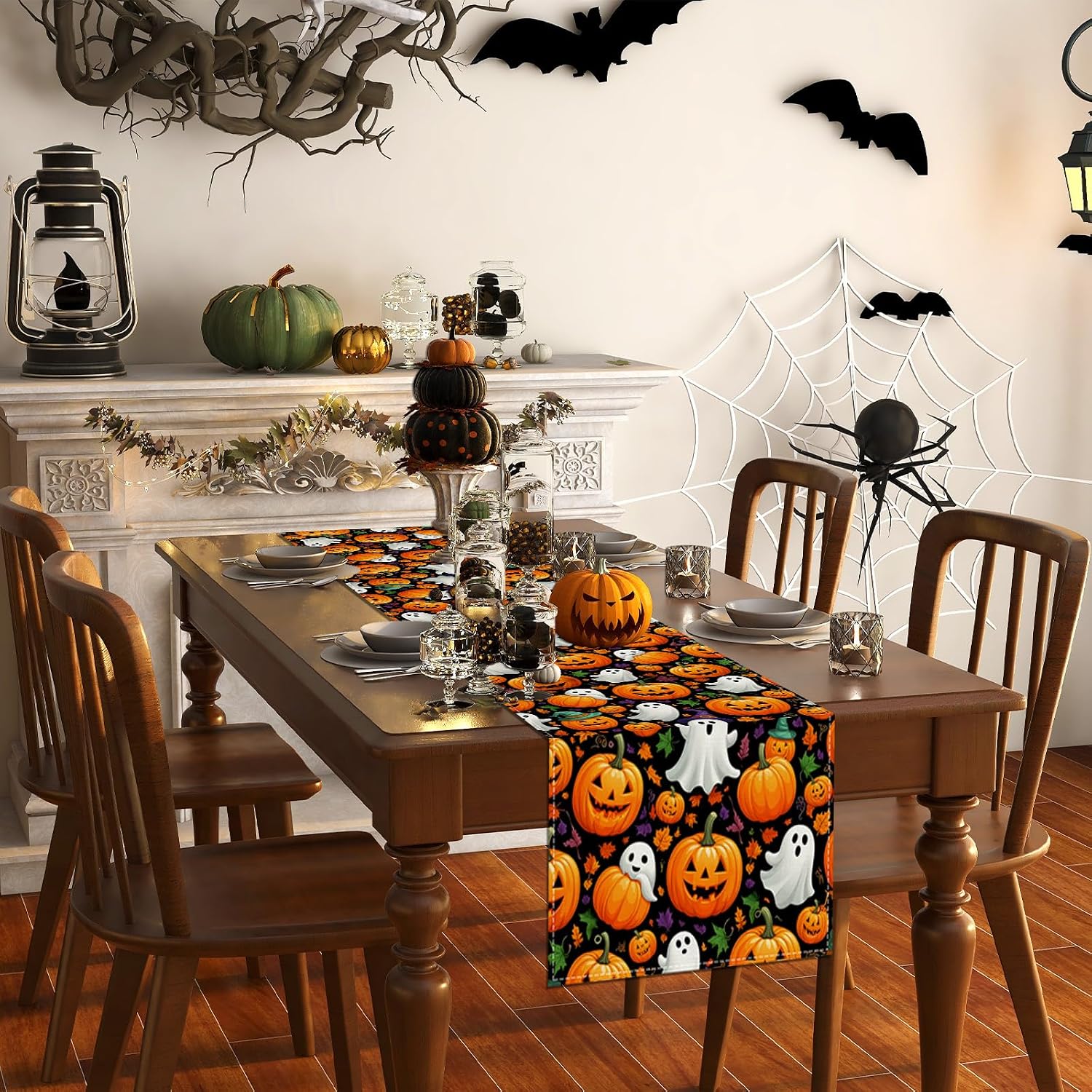 Halloween Ghost Pumpkin Table Runner for Home Decor - Image 4