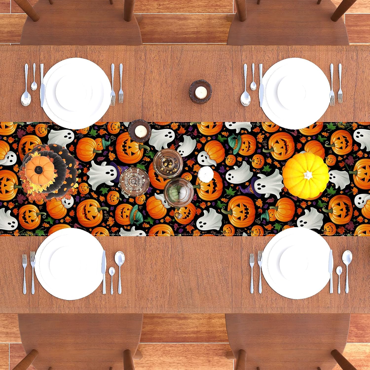 Halloween Ghost Pumpkin Table Runner for Home Decor - Image 5
