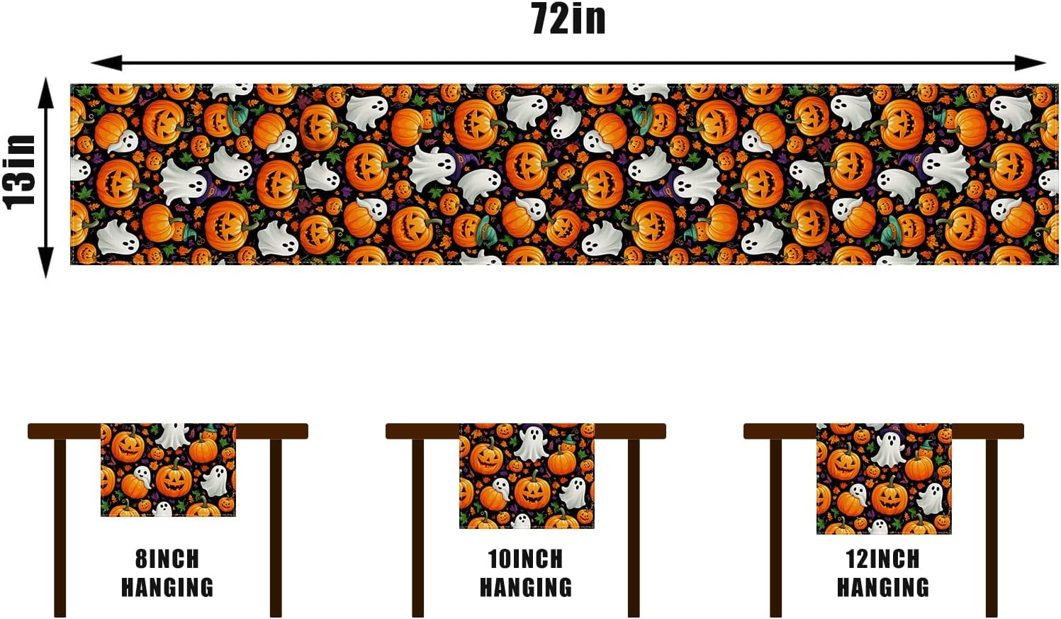 Halloween Ghost Pumpkin Table Runner for Home Decor - Image 6