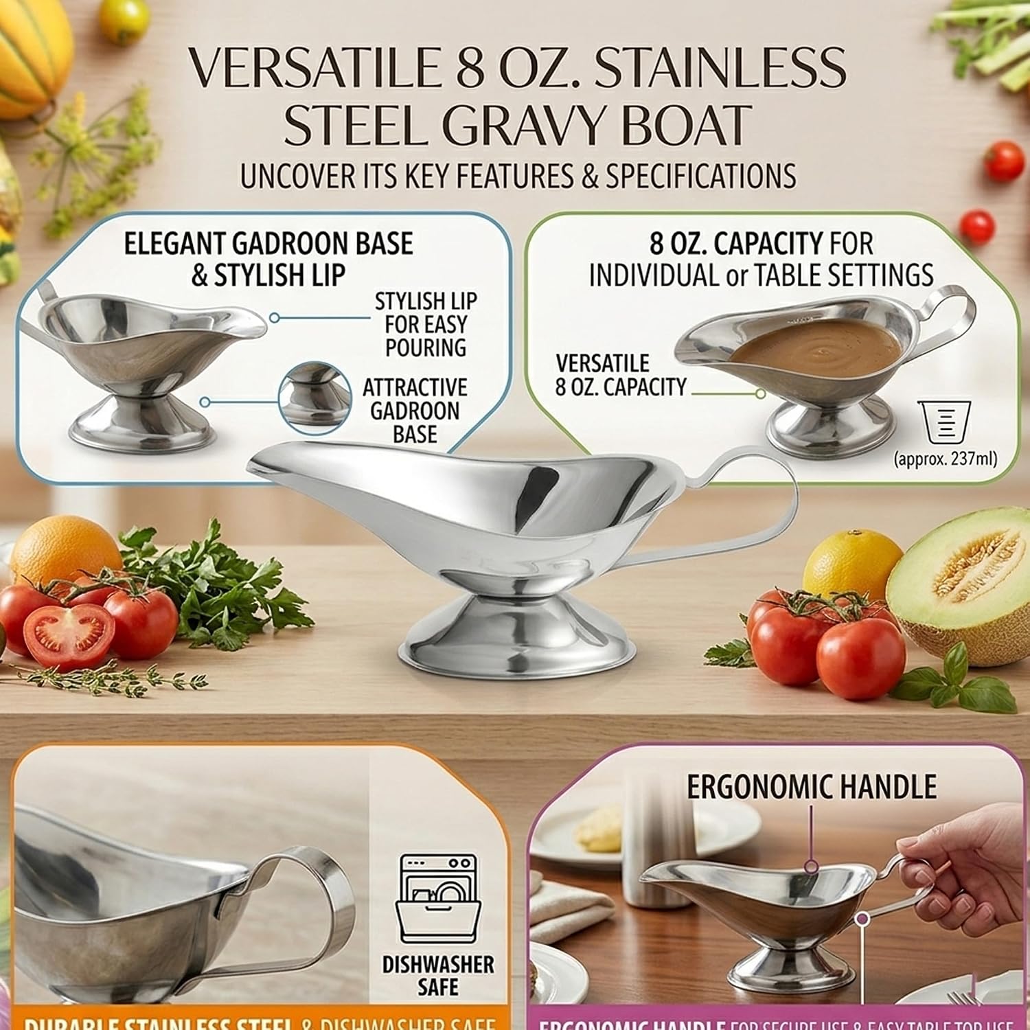 Review: Elegant Stainless Steel Sauce Server. - Image 4