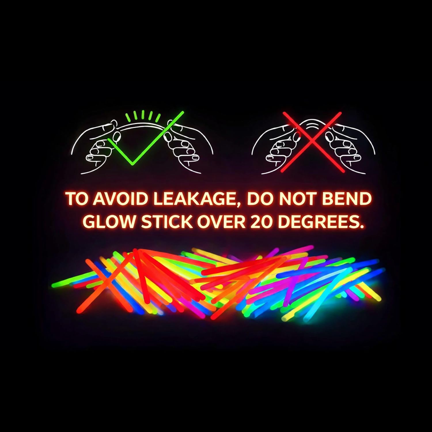 Review: 100pk 8" Glow Sticks for Party Favors, Decor, Necklaces & Bracelets - Image 3
