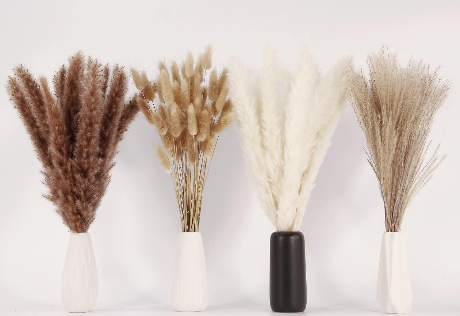 100 Stems Dried Pampas Grass & Bunny Tails Fall Boho Decor - Image 3