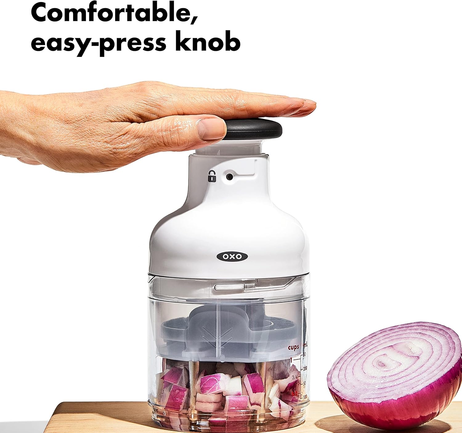 OXO Good Grips Chopper: Easy-Press Blade, Non-Slip, Dices for Quick Meal Prep - Image 4