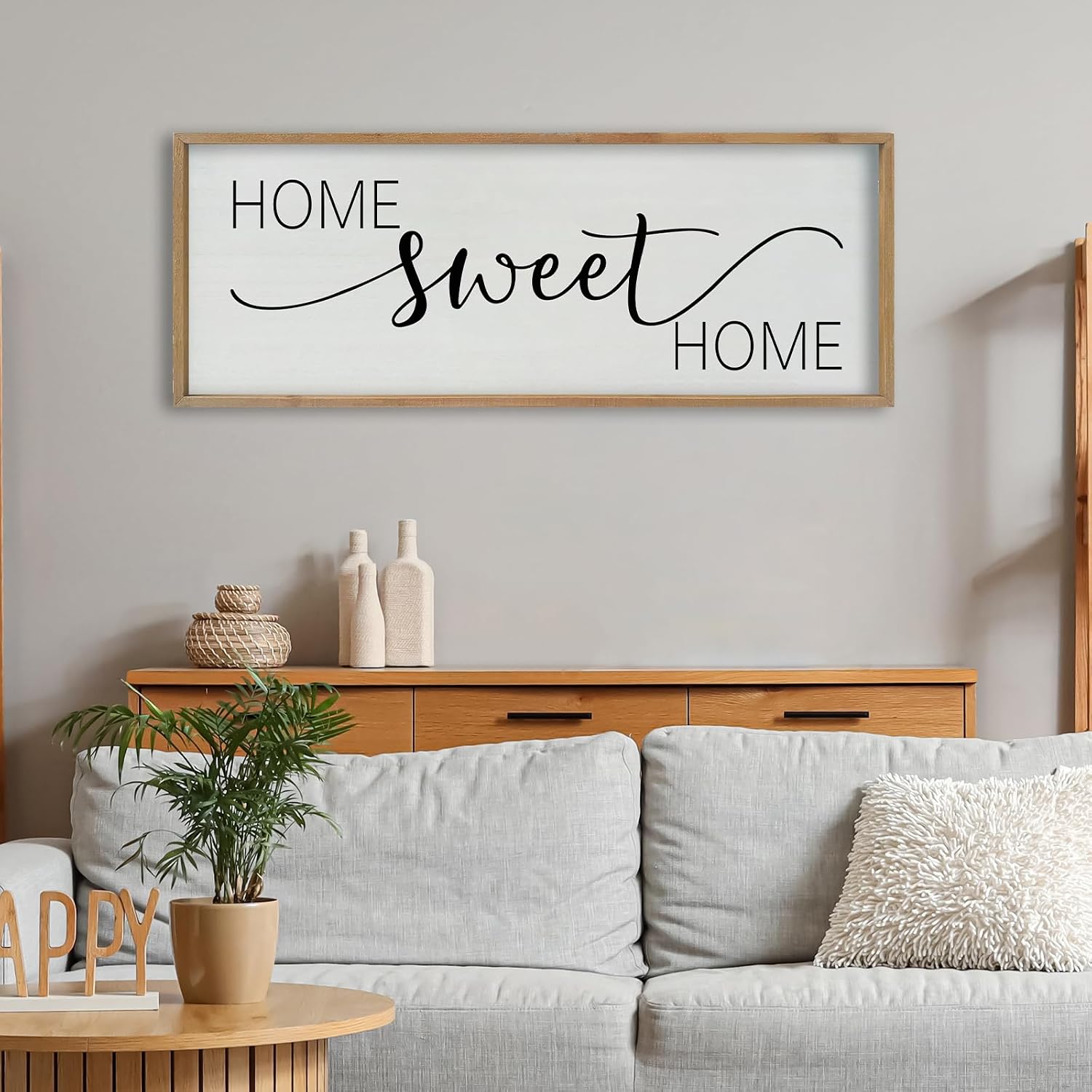 Large Wood 'Home Sweet Home' Sign - Modern Farmhouse Rustic Wall Decor - Image 3