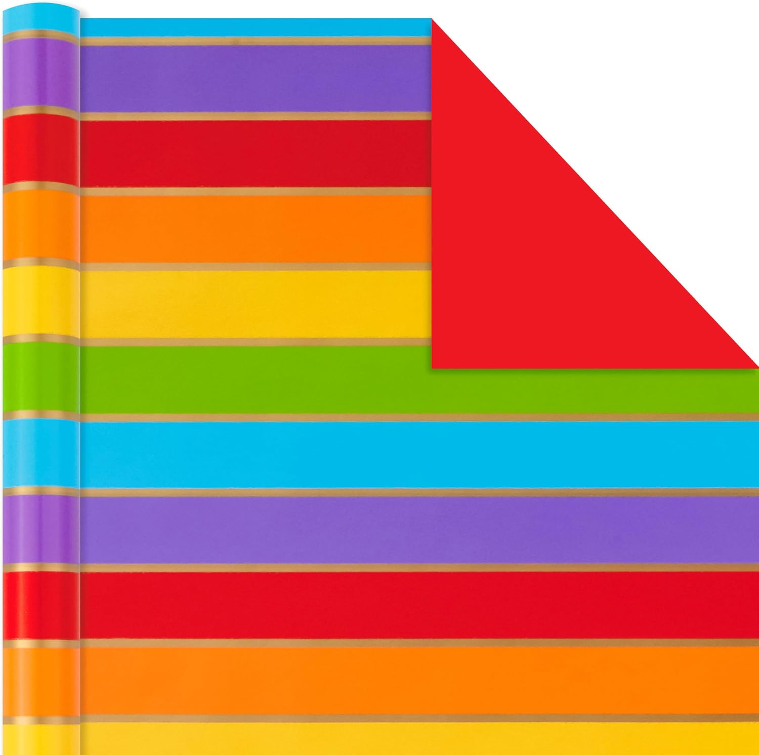 Hallmark Rainbow Striped Gift Wrap Review: Versatile 3 Reversible Rolls - Image 3