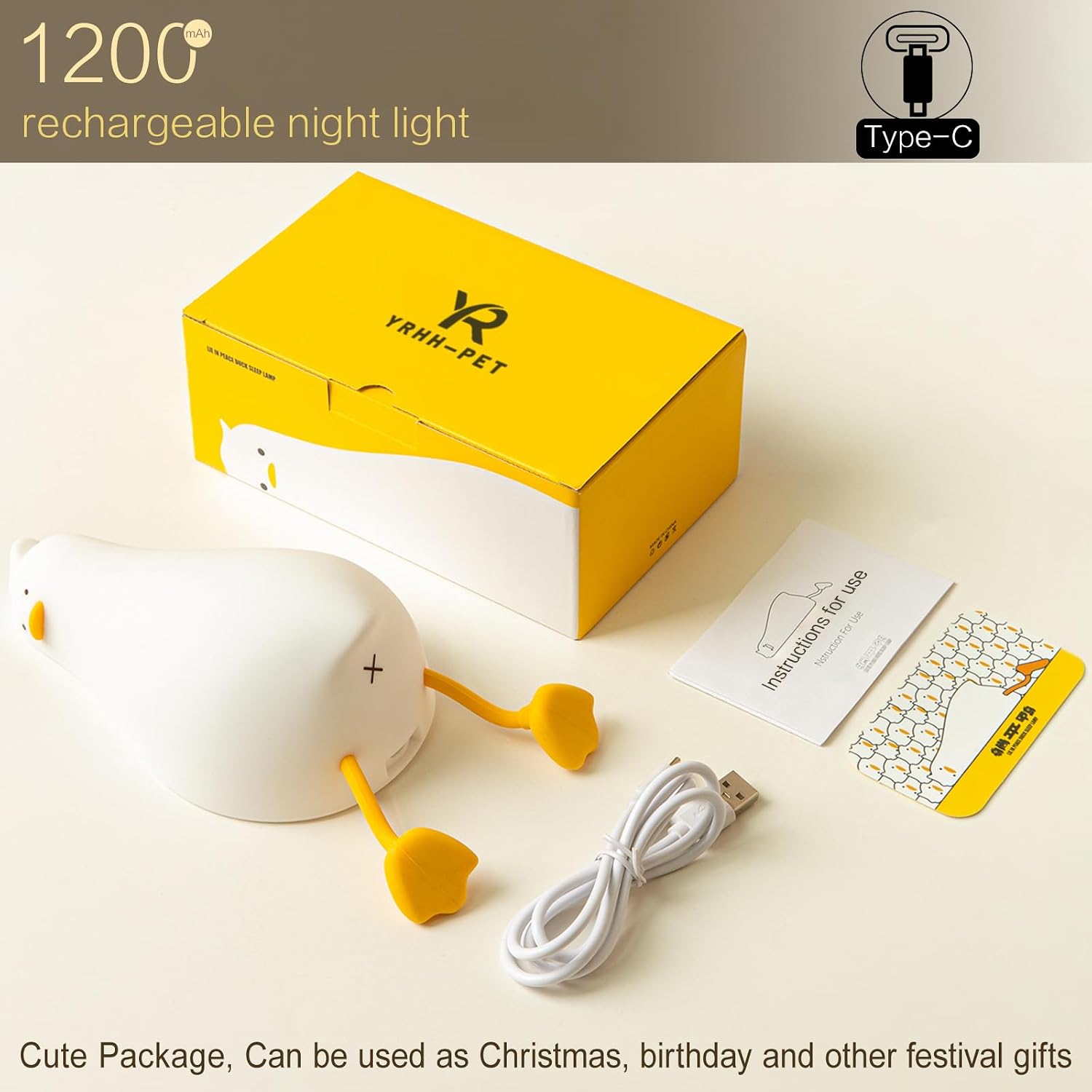 Funny Squishy Duck Lamp: Existential Rechargeable Night Light Gag Gift. - Image 2