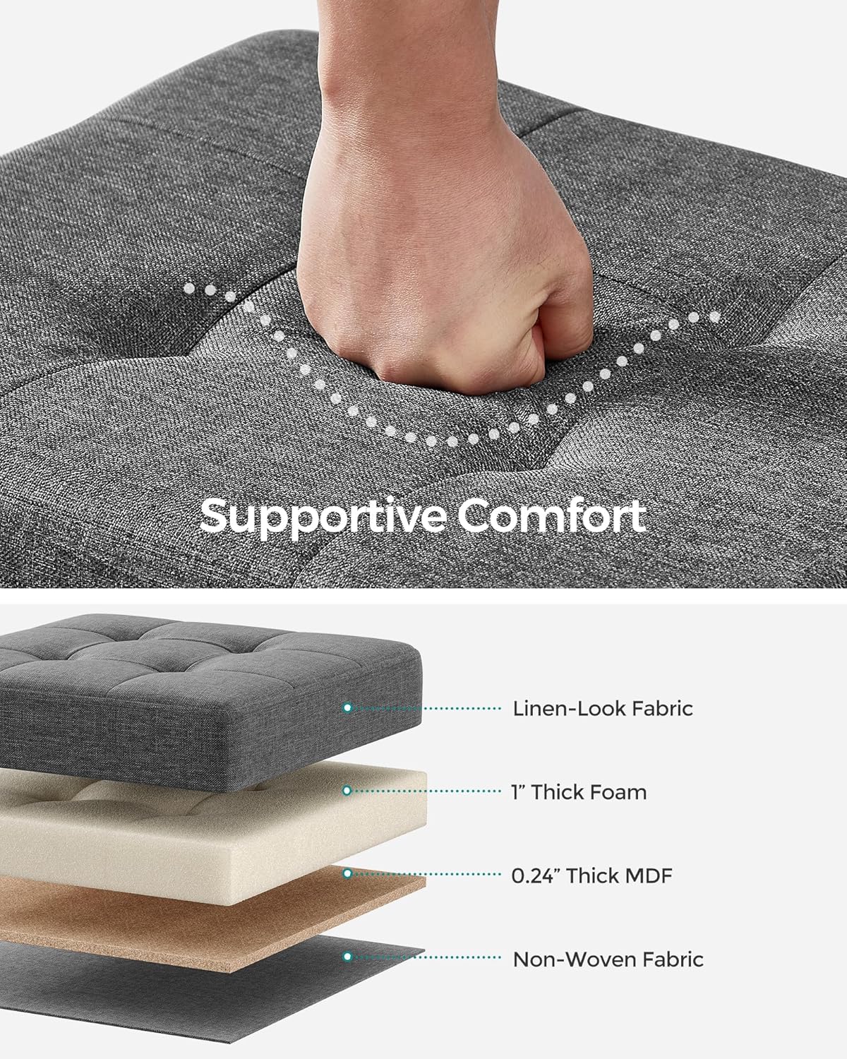 SONGMICS Storage Ottoman Review: Sturdy Footrest & Space Saver - Image 4