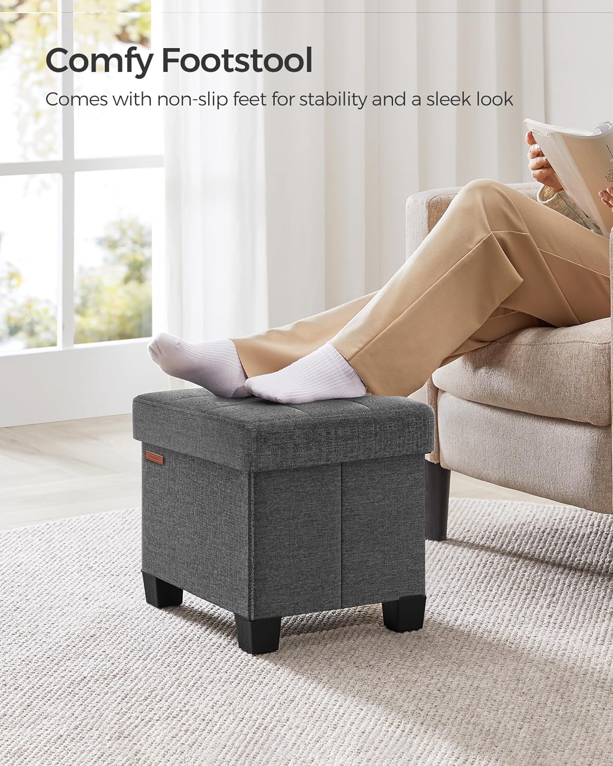 SONGMICS Storage Ottoman Review: Sturdy Footrest & Space Saver - Image 5