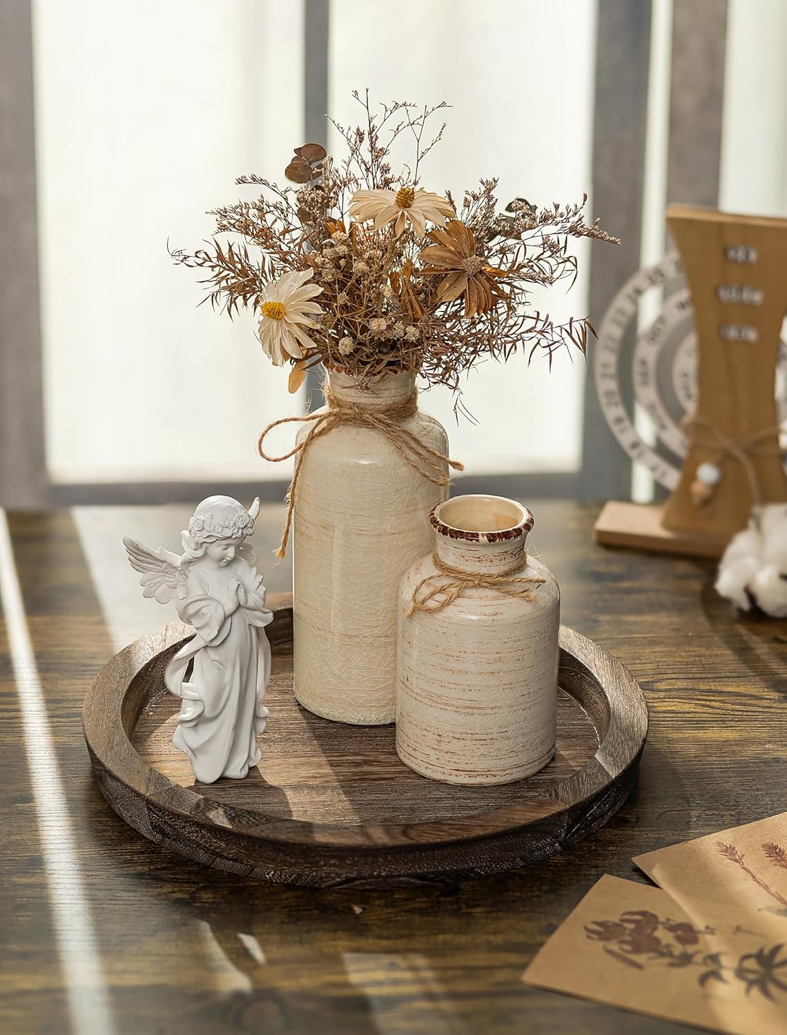 Rustic Wood Candle Trays for Farmhouse Fall Decor - Image 2