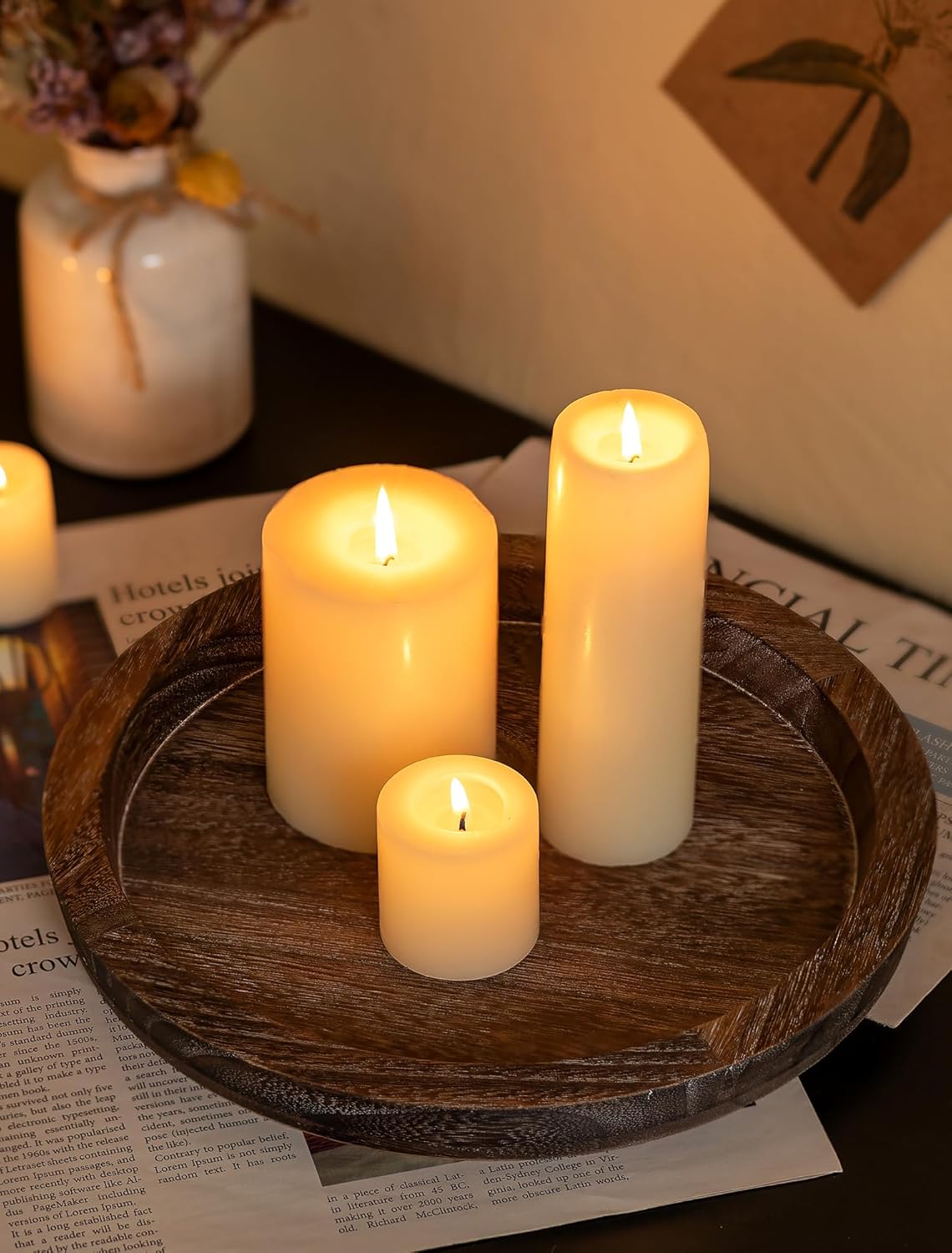 Rustic Wood Candle Trays for Farmhouse Fall Decor - Image 3