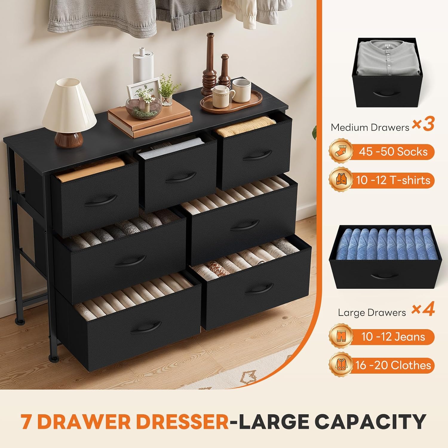 Sweetcrispy 7-Drawer Fabric Dresser Review: Anti-Tip Bedroom & Closet Organizer - Image 7