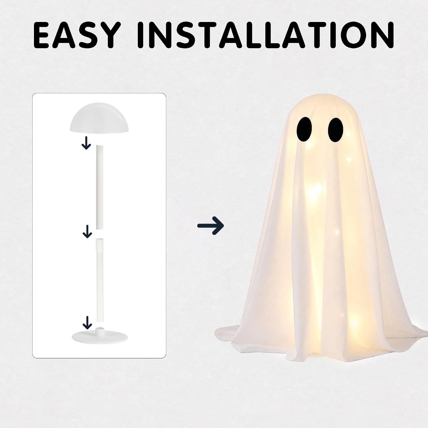 2-Pack Spooky Light-Up Ghosts for Indoor Halloween Decor - Image 6