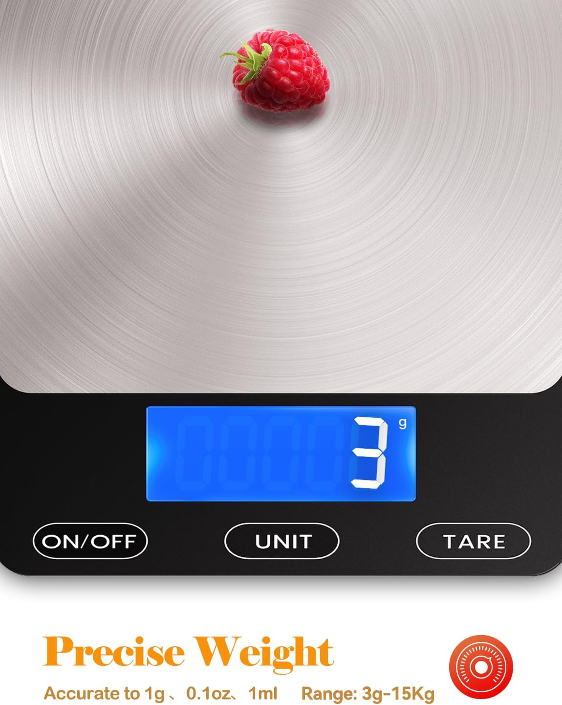 Black 33lb Digital Kitchen Scale Review: Rechargeable Stainless Steel Food Scale - Image 4